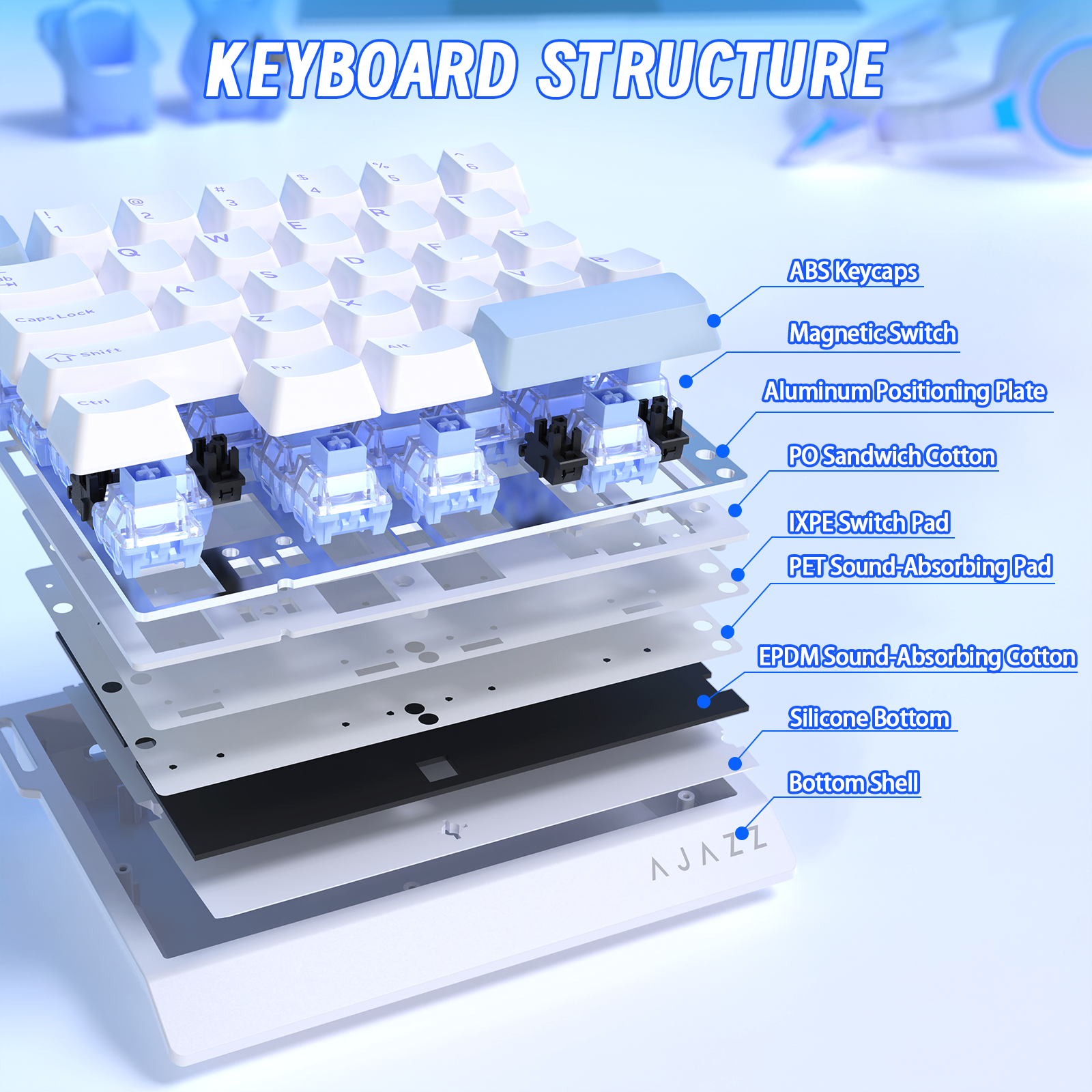 Clavier de jeu filaire à une main ATTACK SHARK X AJAZZ AK029