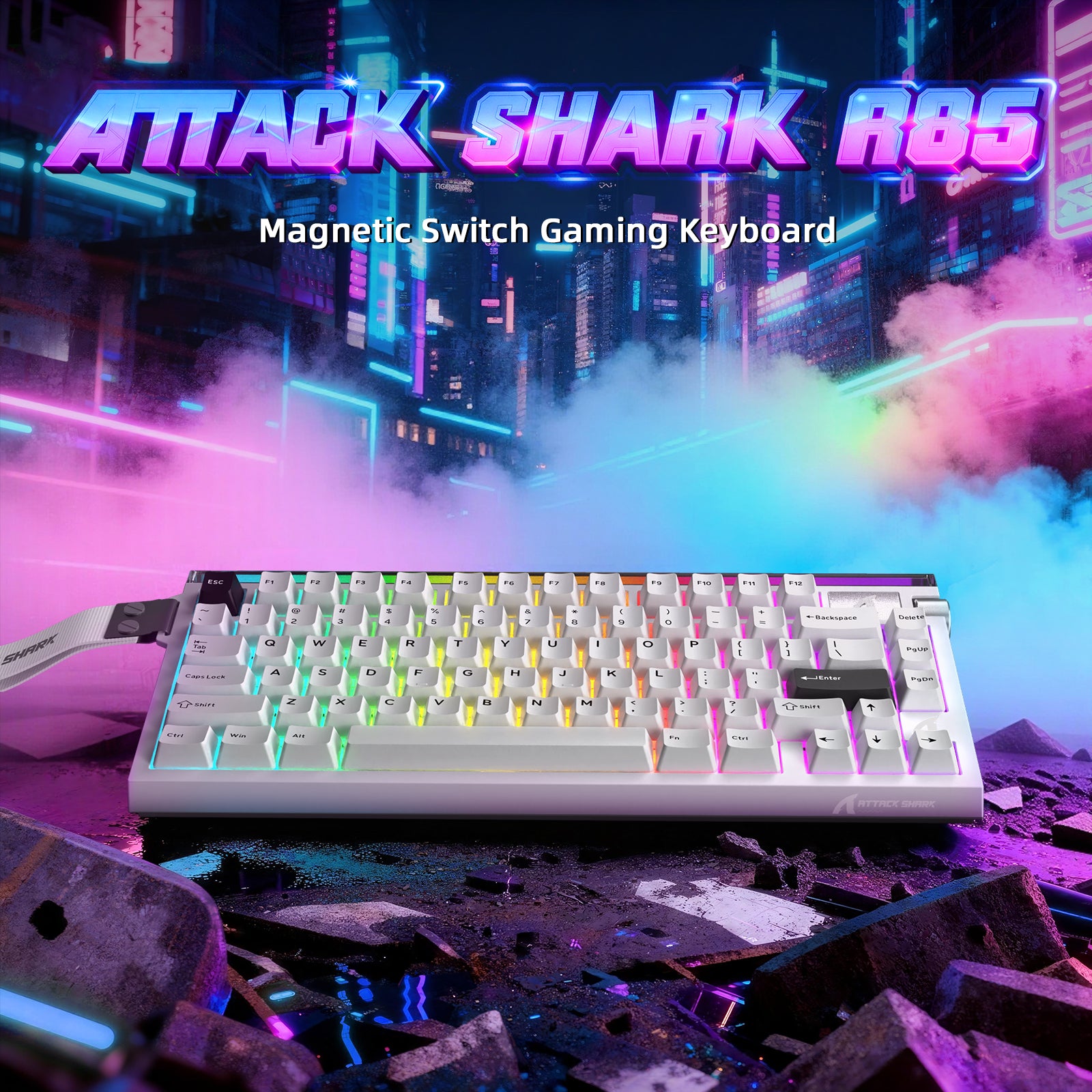 Clavier à déclenchement rapide ATTACK SHARK R85 HE avec câble LED C01ULTRA