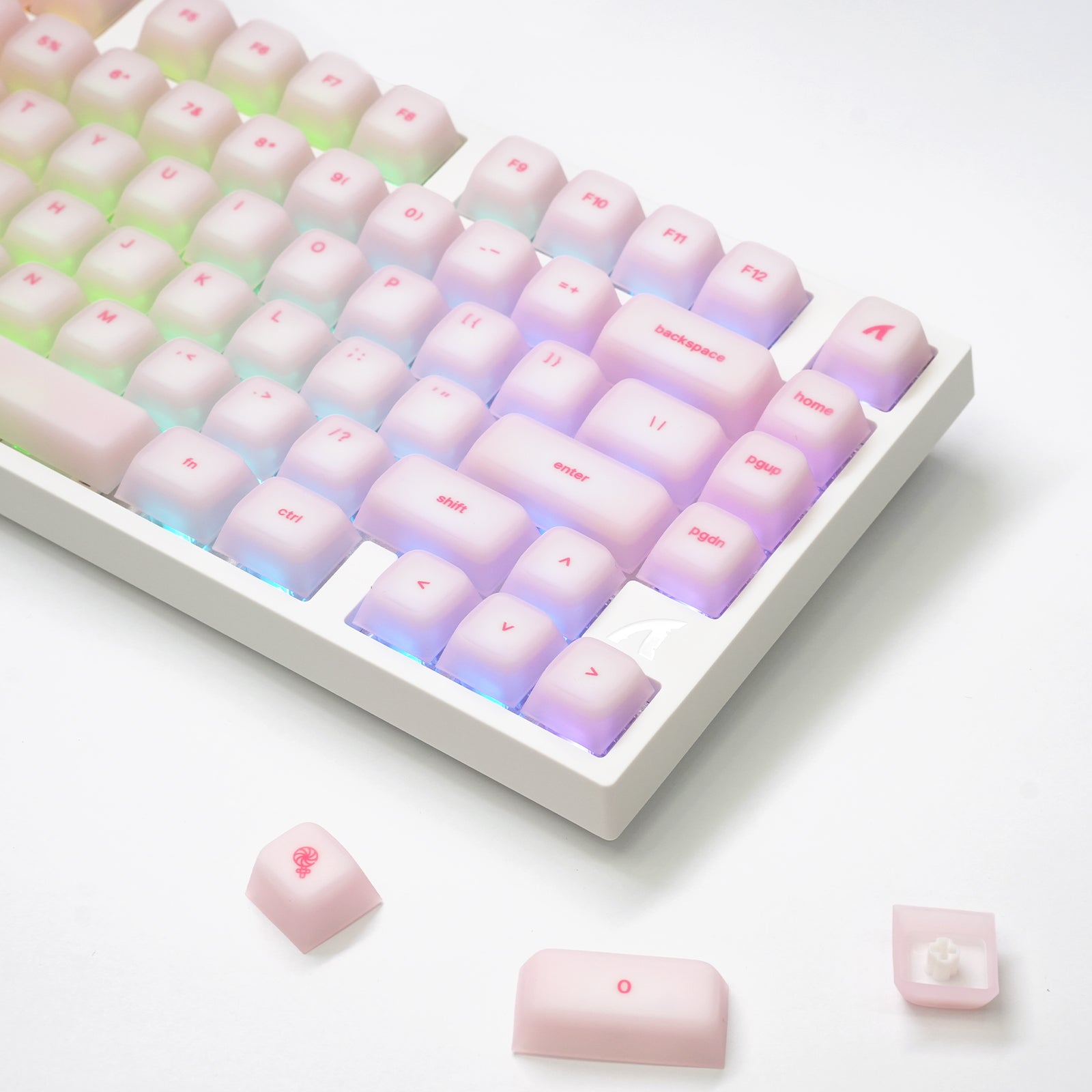 ATTACK SHARK SK01 Ensemble de 113 touches avec capuchons en silicone, profil Cherry, ANSI, rose
