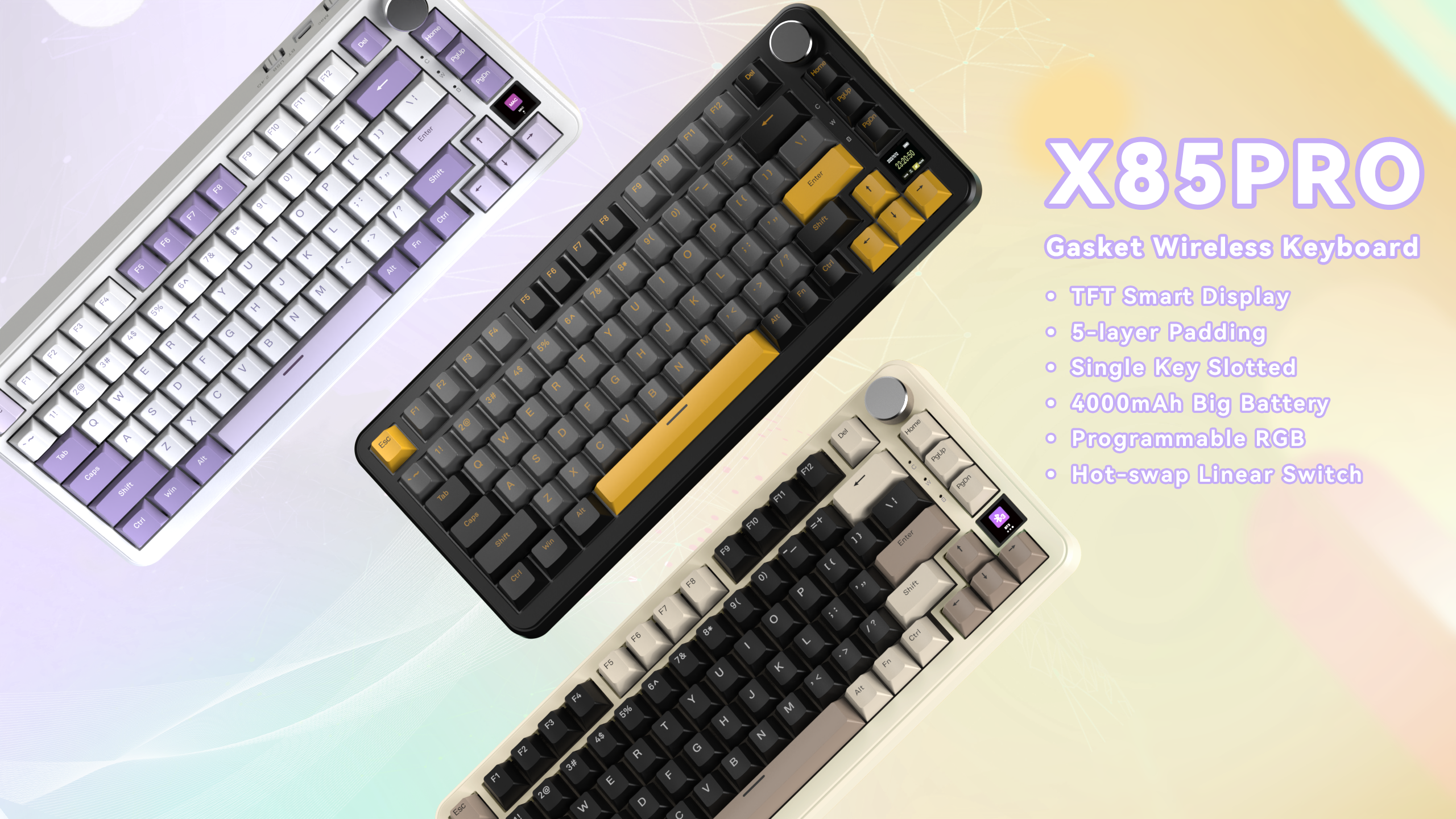 Clavier mécanique à joint tri-mode ATTACK SHARK X85PRO