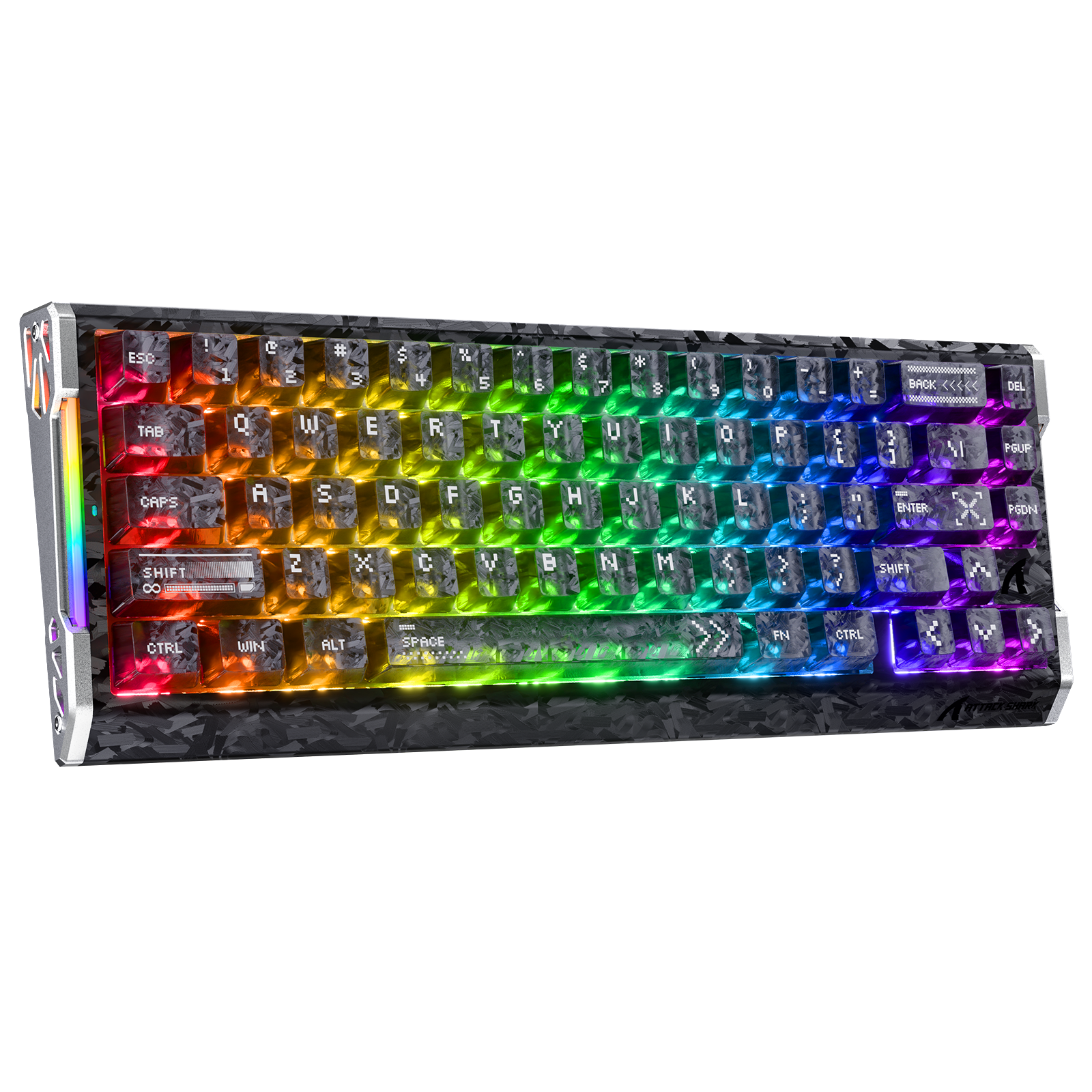 Clavier ATTACK SHARK R68 HE en fibre de carbone avec interrupteurs magnétiques à déclenchement rapide