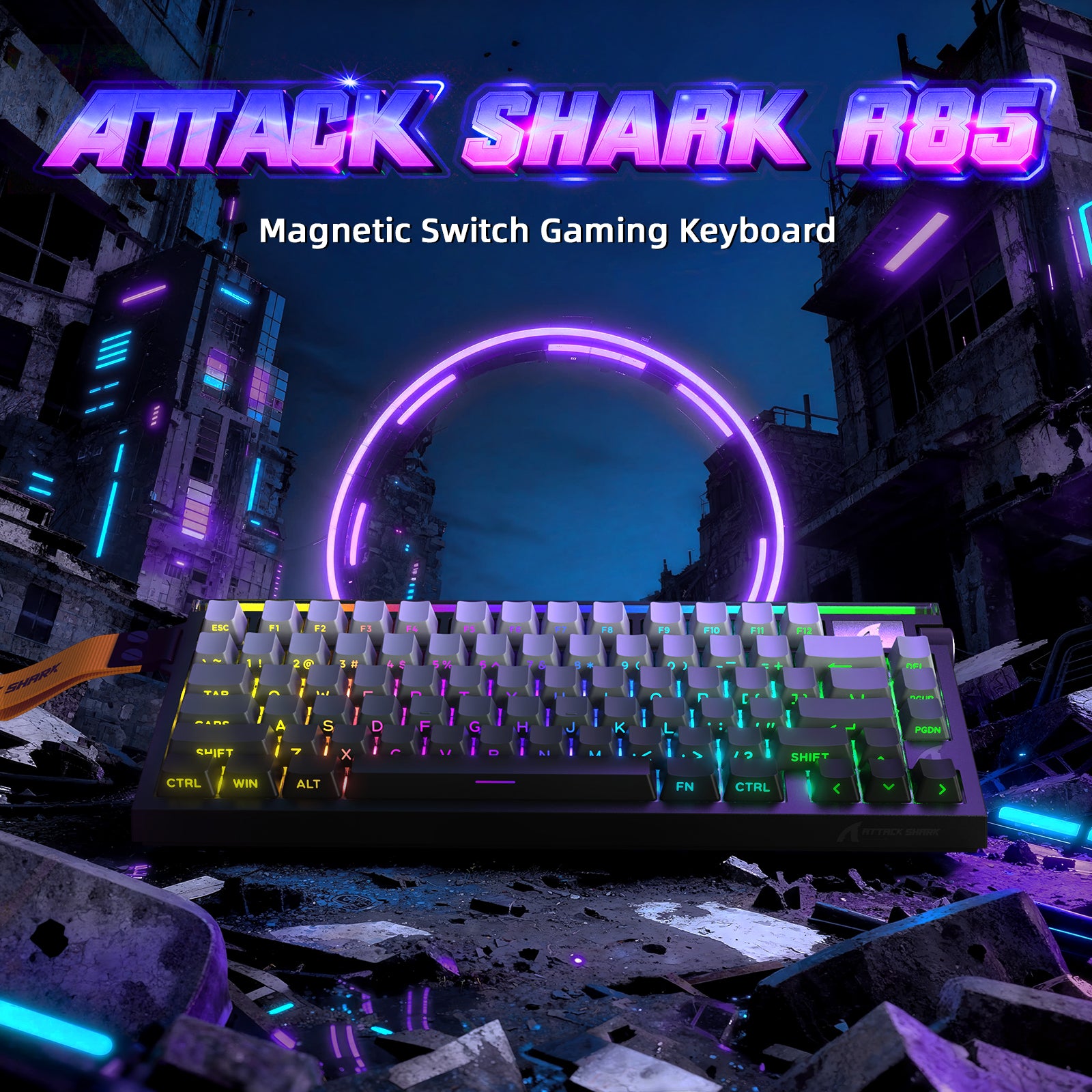 Clavier à déclenchement rapide ATTACK SHARK R85 HE avec câble LED C01ULTRA