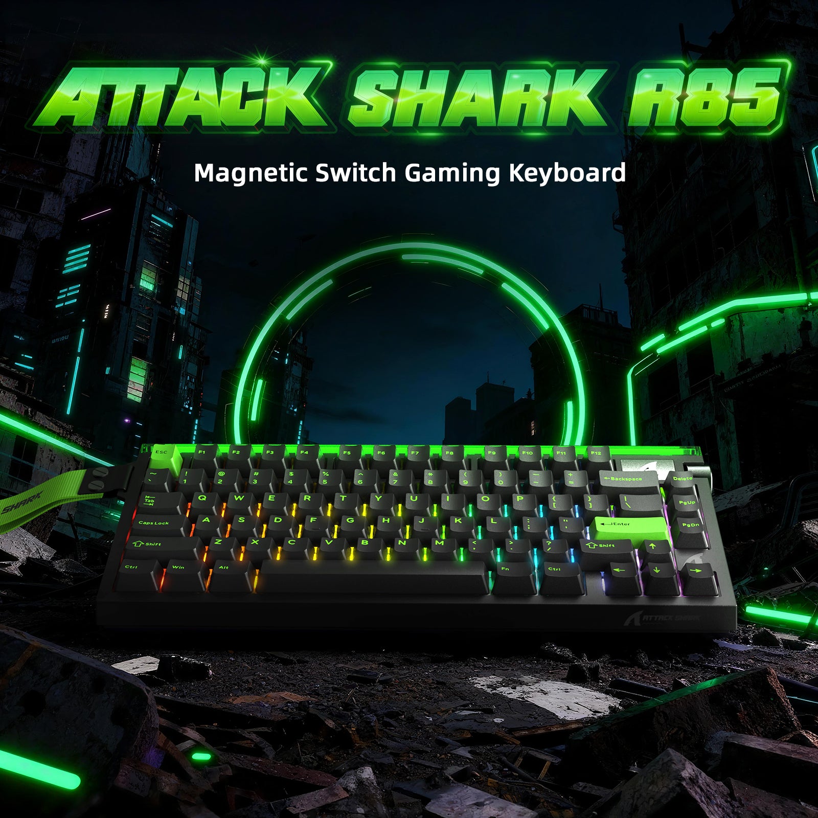 Clavier à déclenchement rapide ATTACK SHARK R85 HE avec câble LED C01ULTRA