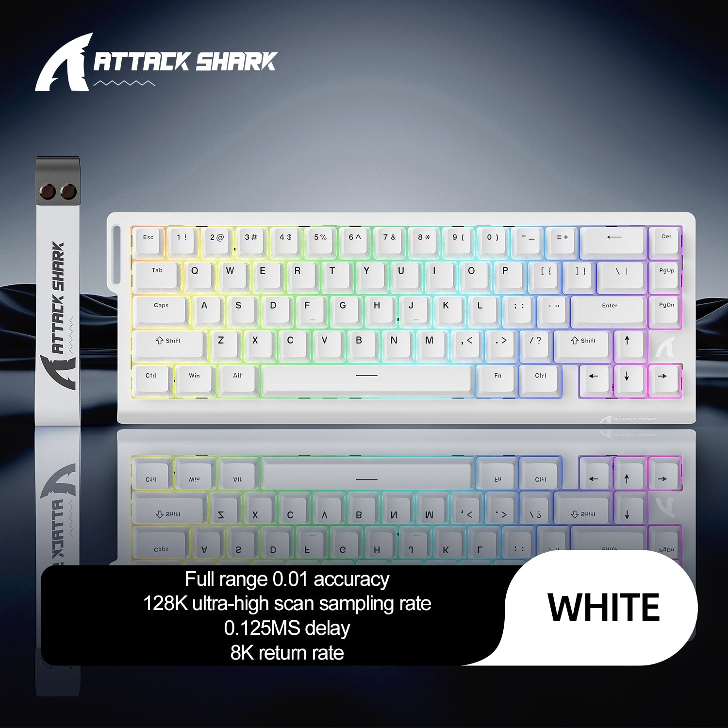 ATTACK SHARK X68 HE Clavier à déclenchement rapide avec switch magnétique et câble enroulé C01PRO