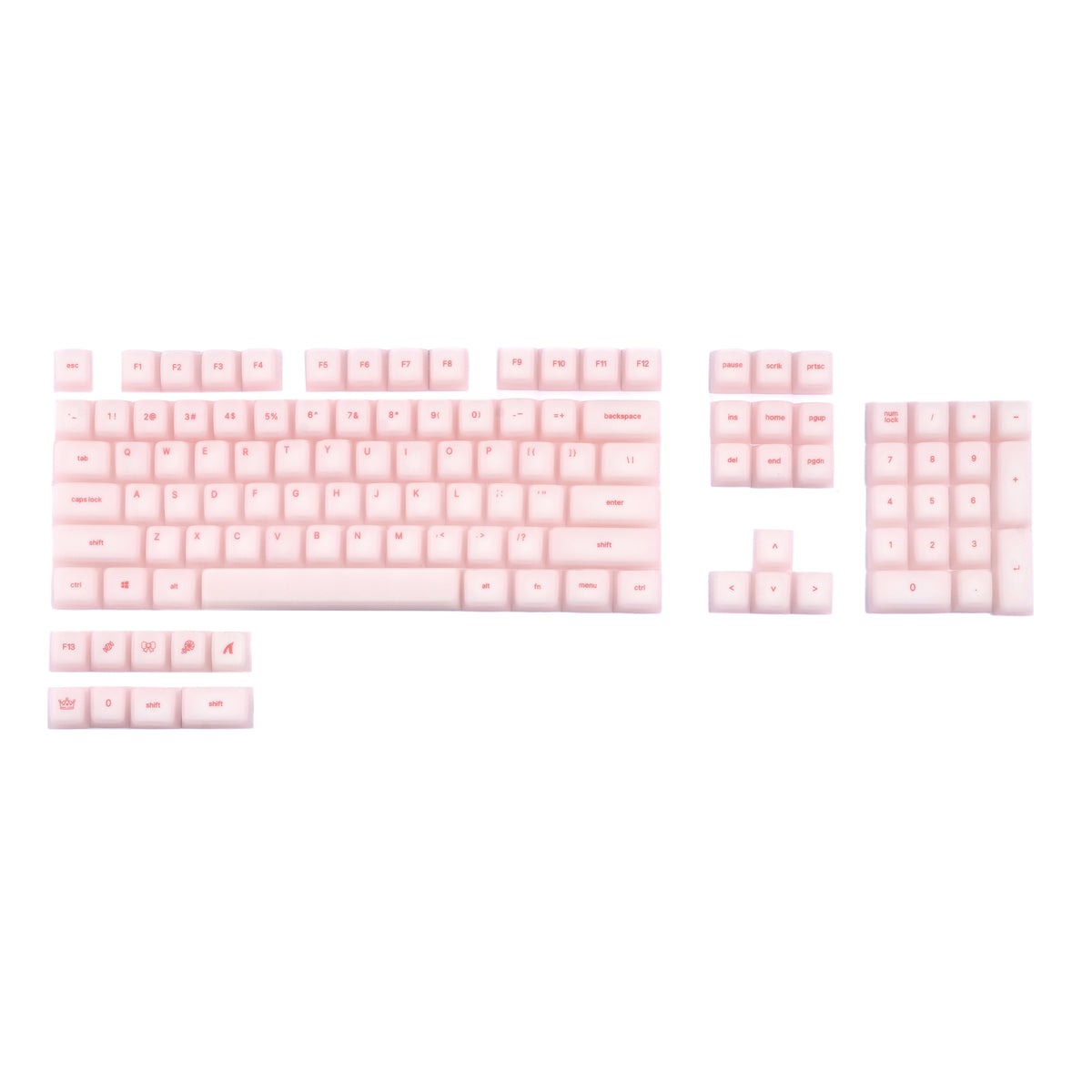 ATTACK SHARK SK01 Ensemble de 113 touches avec capuchons en silicone, profil Cherry, ANSI, rose