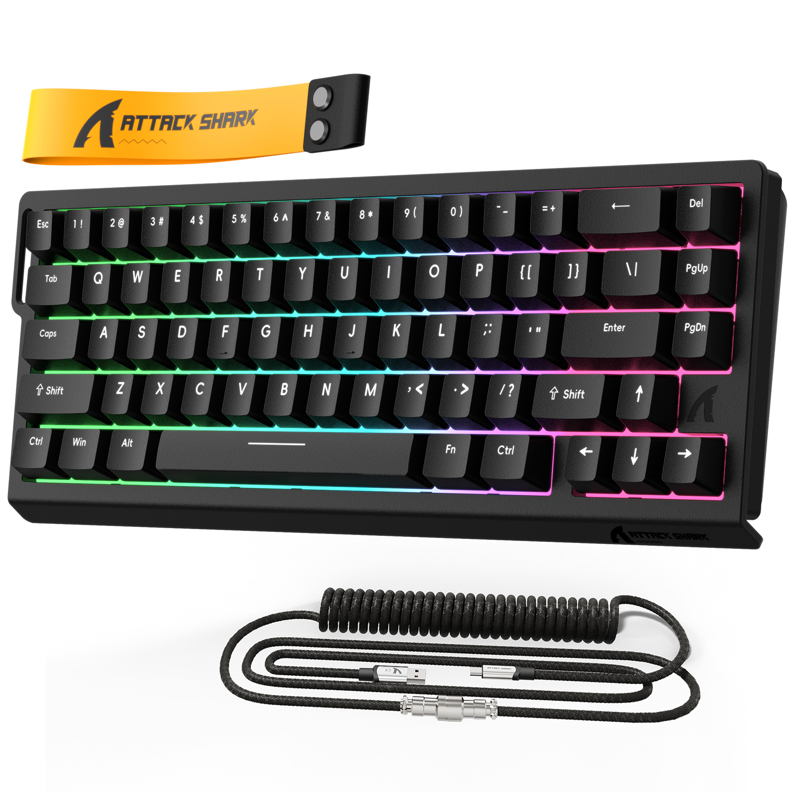 Clavier à déclenchement rapide à interrupteur magnétique ATTACK SHARK X68 HE avec câble enroulé C01PRO