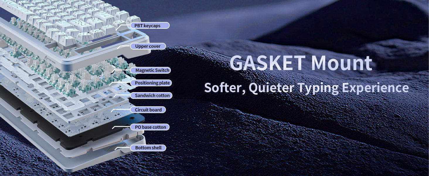 Clavier magnétique ATTACK SHARK X82PRO HE avec câble spiralé C01Ultra RGB