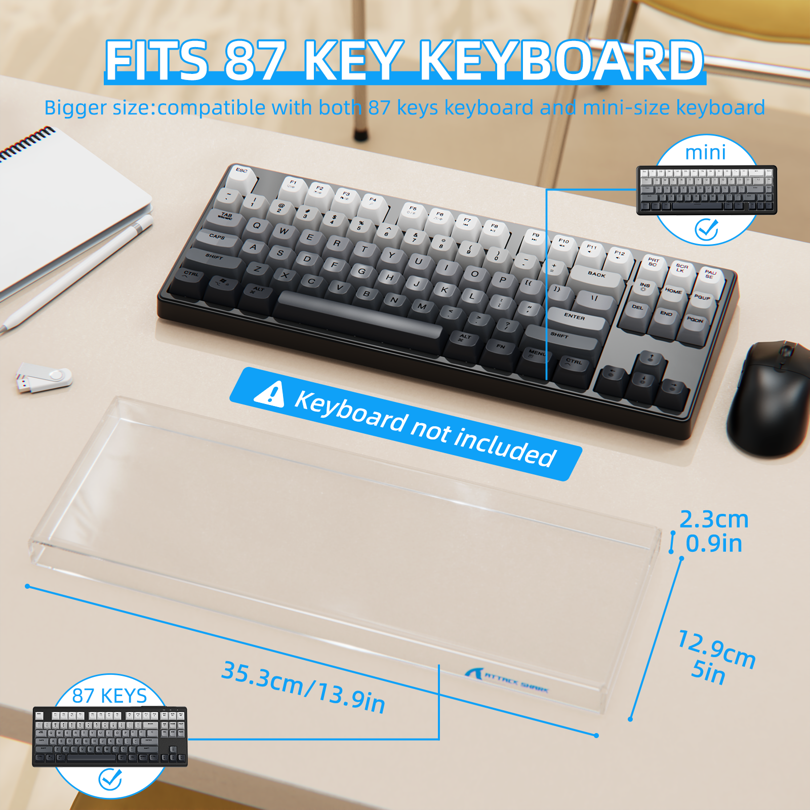 Housse anti-poussière pour clavier 87 touches ATTACK SHARK