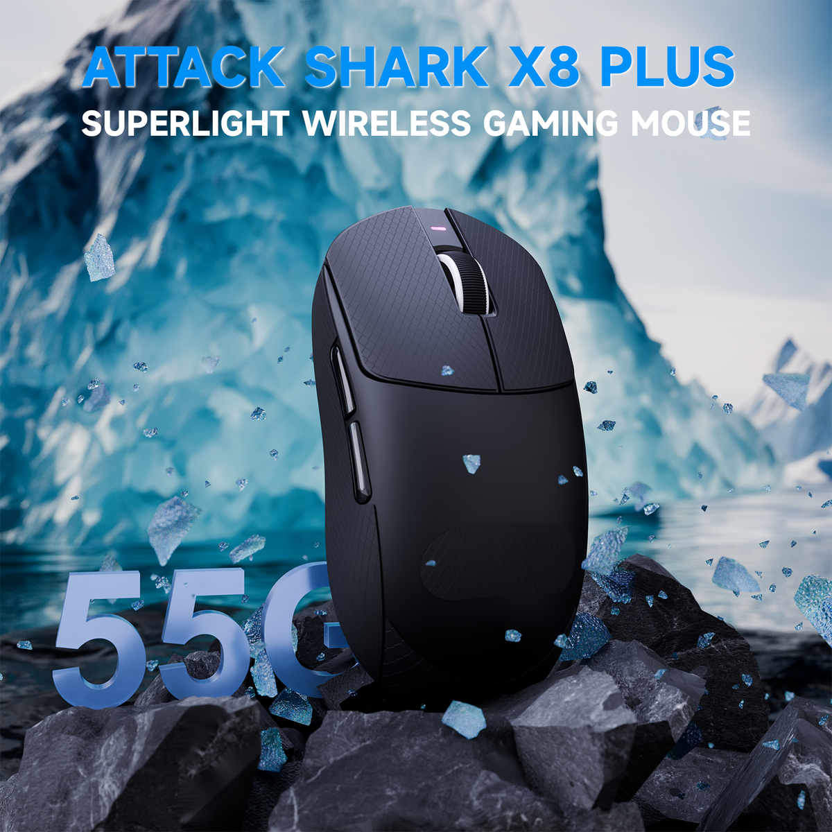 Souris de jeu sans fil tri-mode ATTACK SHARK X8 PLUS avec câble C06 ULTRA