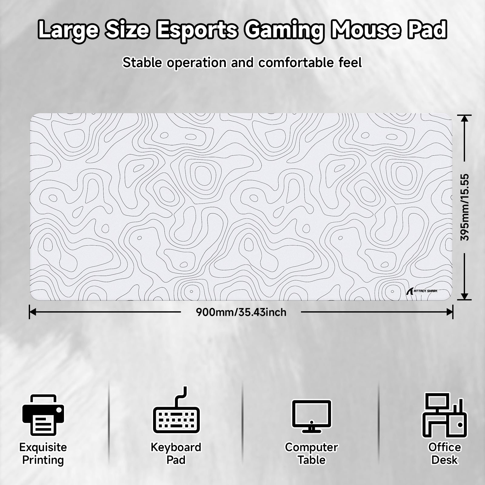 Tapis de Souris Gaming eSport ATTACK SHARK CM02PRO (900x400x4 MM)