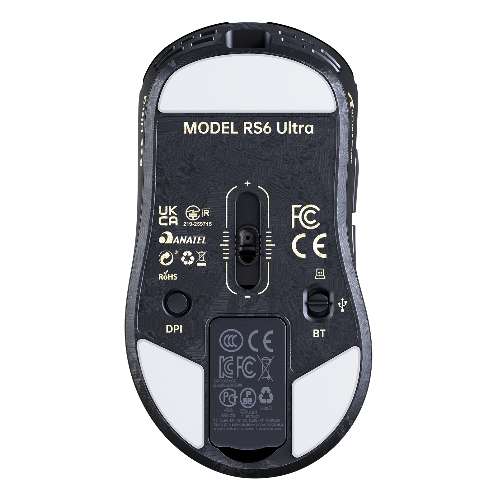 Souris de jeu sans fil ATTACK SHARK RS6 ULTRA en fibre de carbone PAW3955MAX