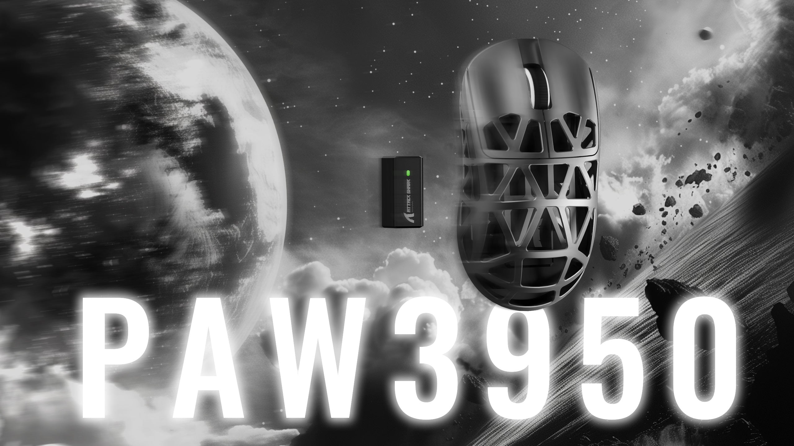 ATTACK SHARK R2 Souris de jeu en alliage de magnésium PAW3950 8K avec câble enroulé pour souris (station de charge non incluse)