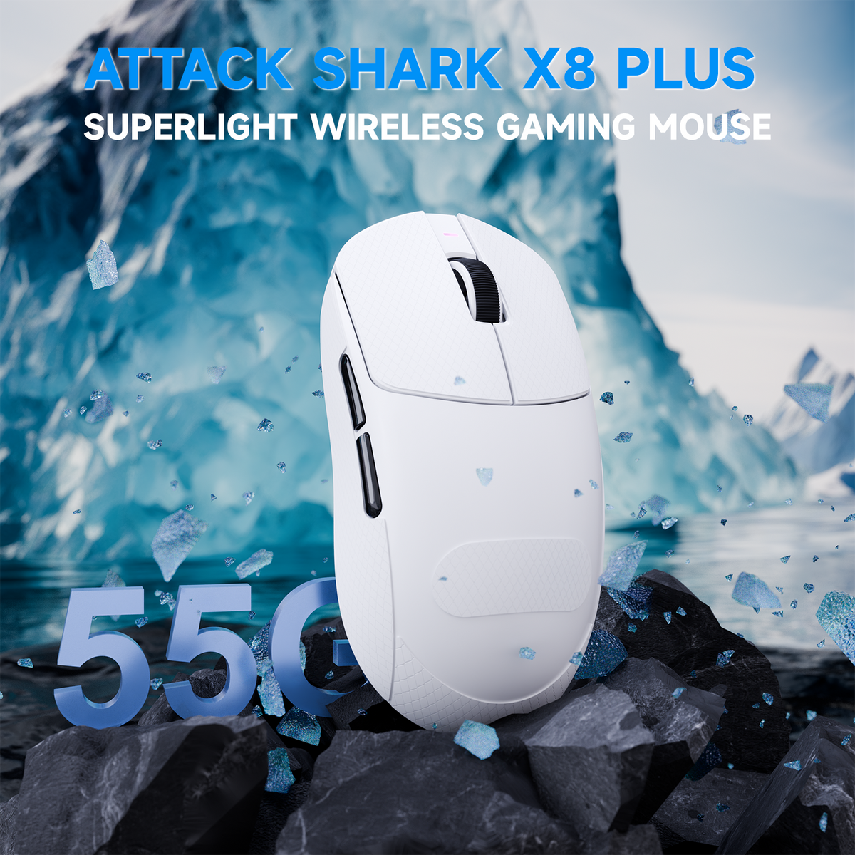 Souris de jeu sans fil tri-mode ATTACK SHARK X8 PLUS avec câble C06 ULTRA
