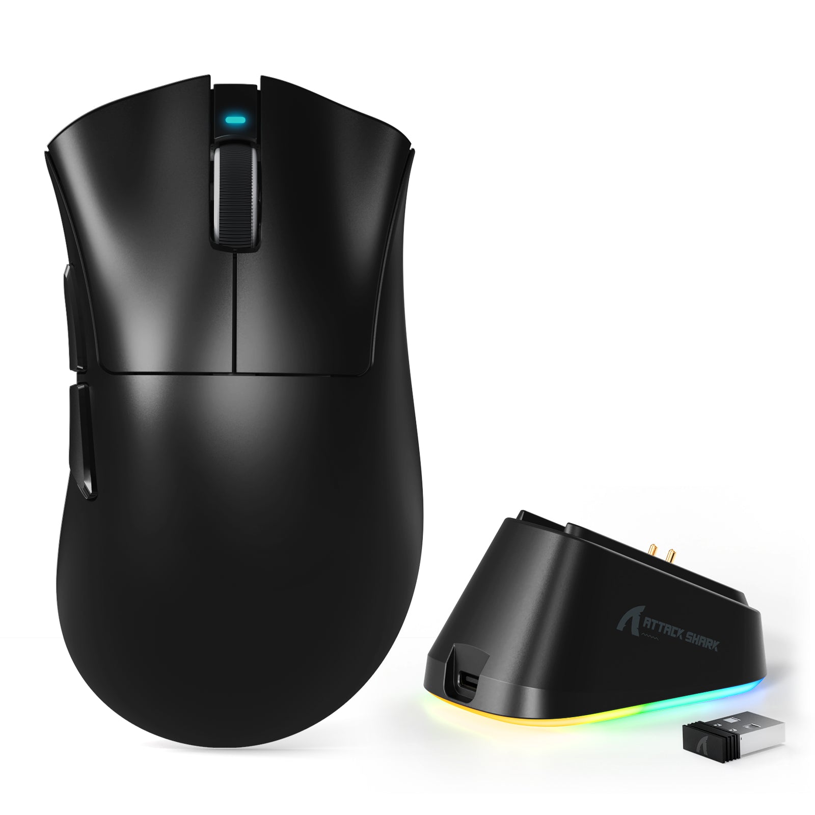Souris gaming ultra-légère ATTACK SHARK V3PRO à trois modes avec station de charge