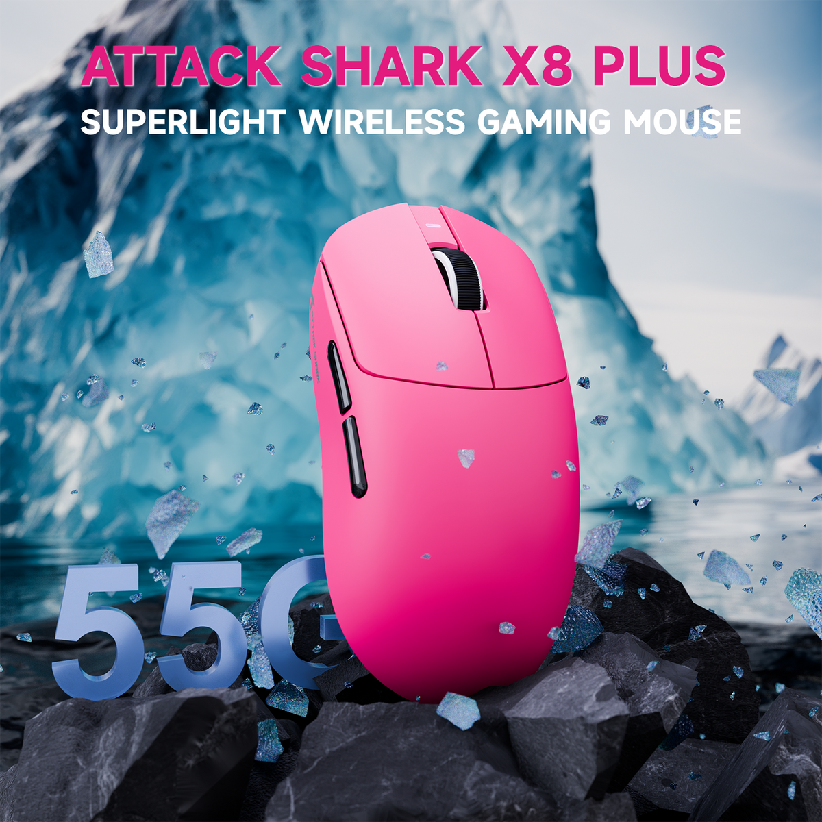 Souris de jeu sans fil tri-mode ATTACK SHARK X8 PLUS avec câble C06 ULTRA