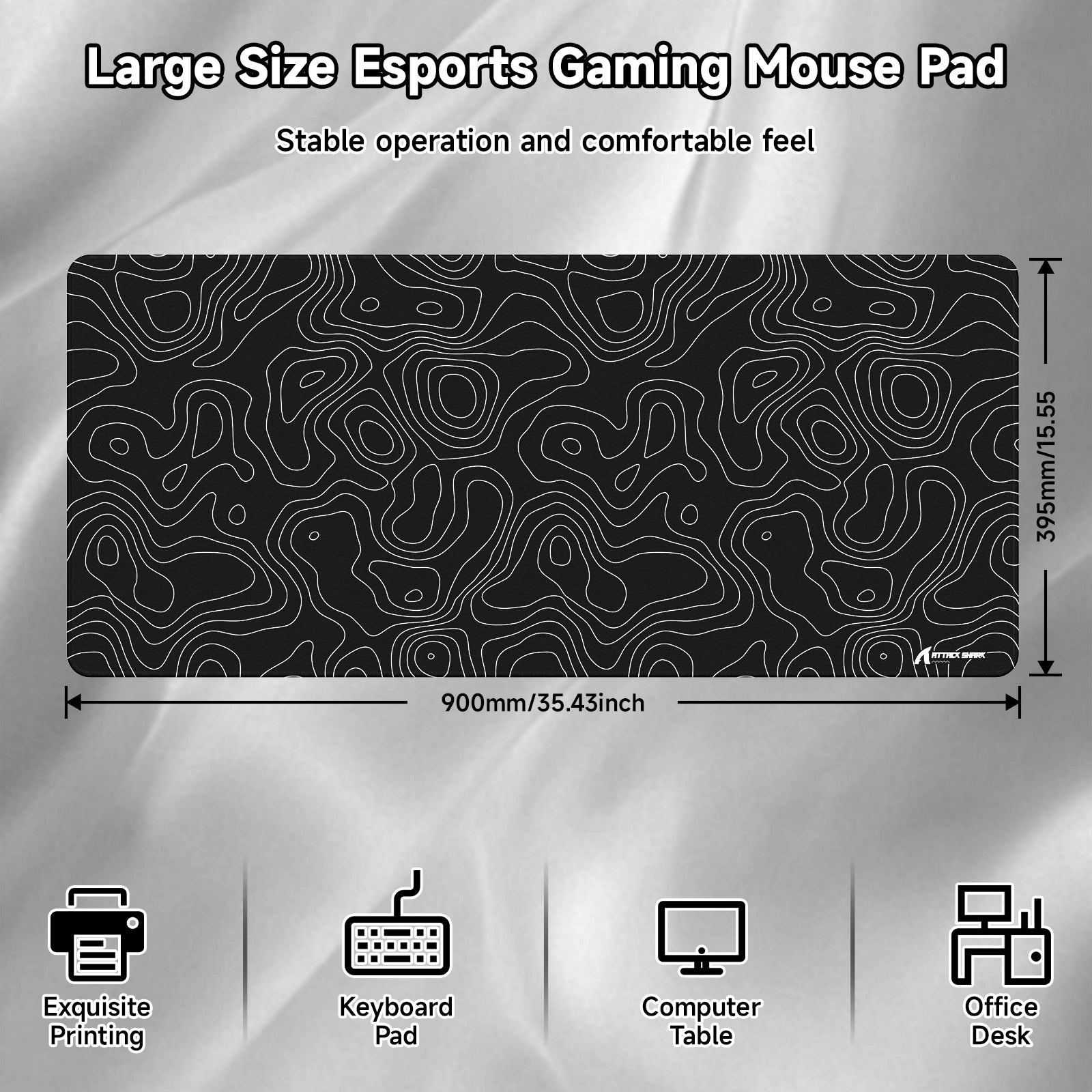 Tapis de Souris Gaming eSport ATTACK SHARK CM02PRO (900x400x4 MM)