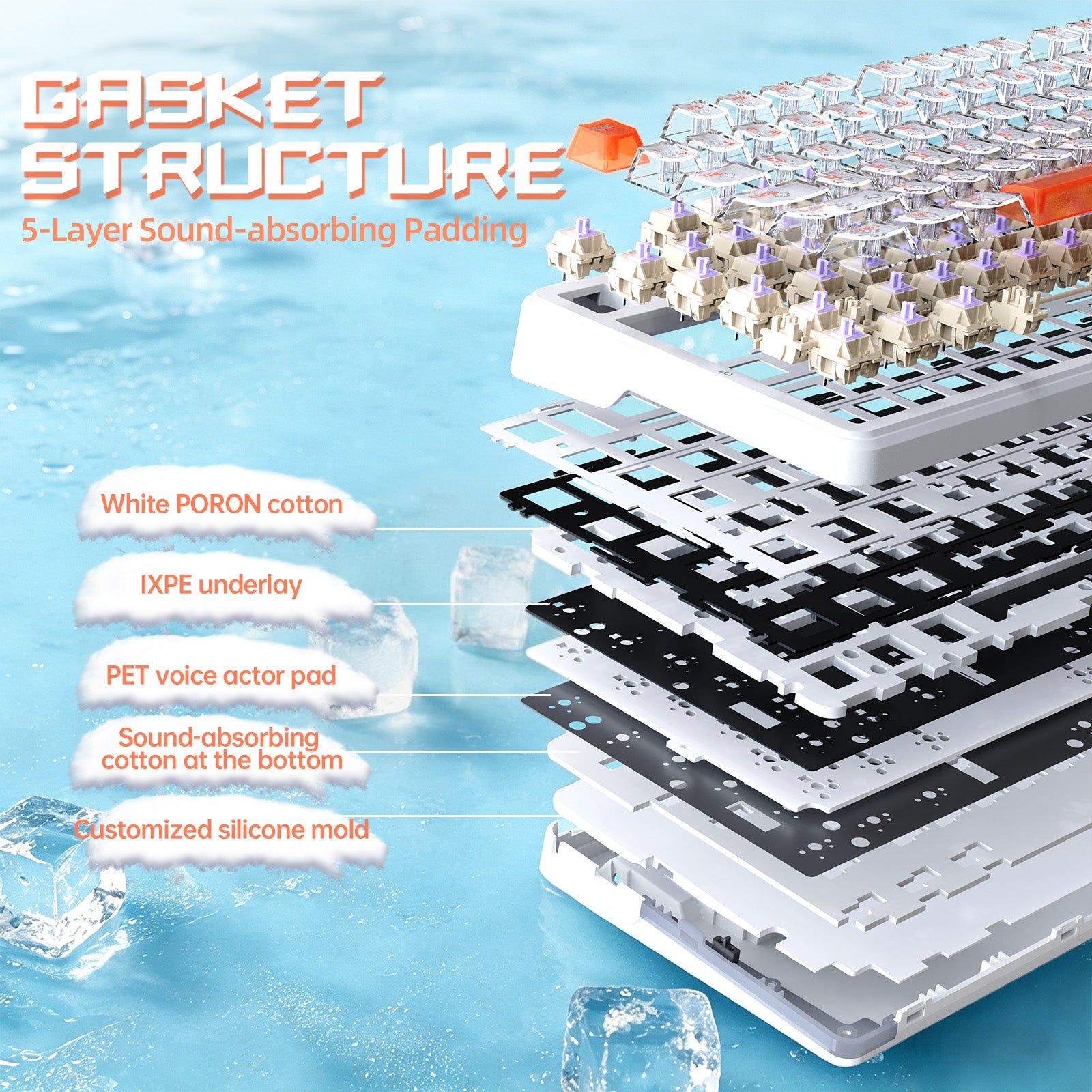 Clavier Gaming Sans Fil ATTACK SHARK X87 ULTRA avec Récepteur 8KHz et Câble RGB en Spirale
