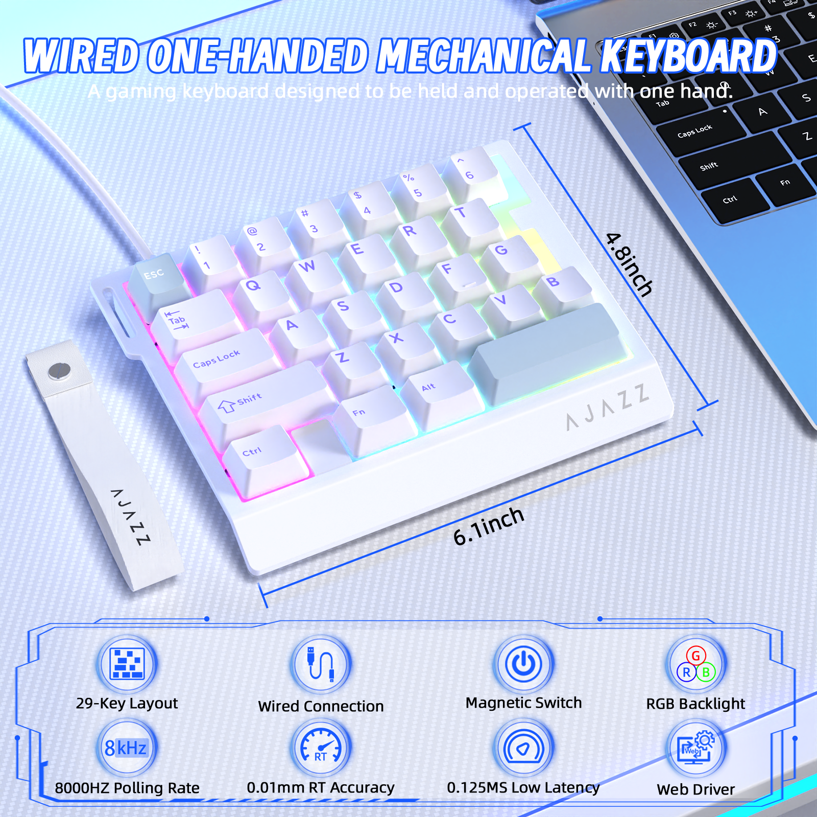 Clavier de jeu filaire à une main ATTACK SHARK X AJAZZ AK029