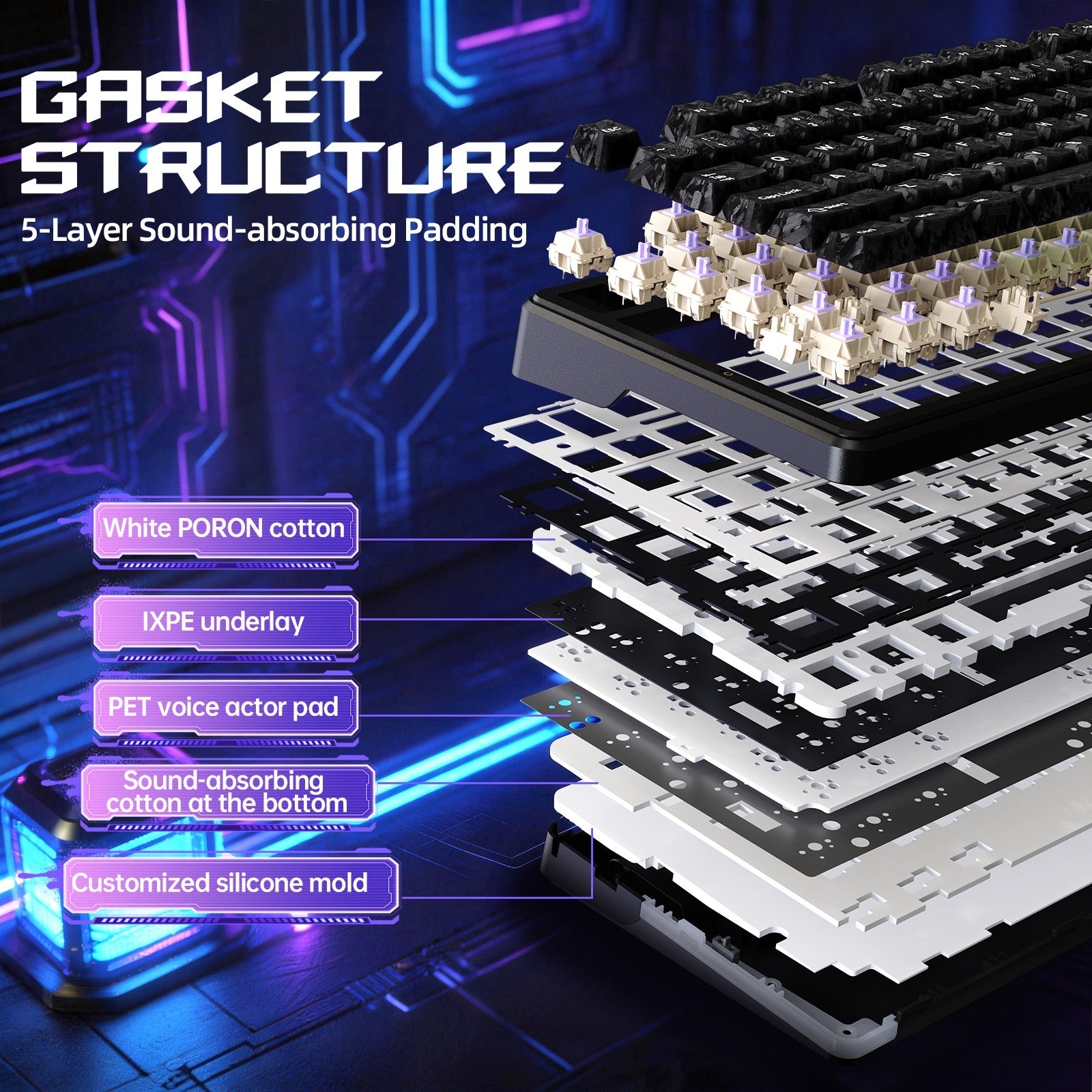 Clavier Gaming Sans Fil ATTACK SHARK X87 ULTRA avec Récepteur 8KHz et Câble RGB en Spirale