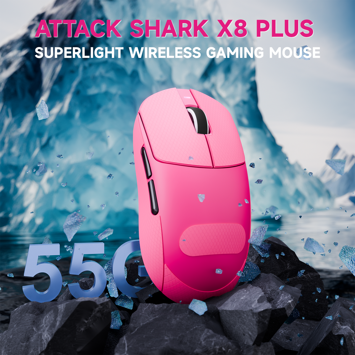 Souris de jeu sans fil tri-mode ATTACK SHARK X8 PLUS avec câble C06 ULTRA