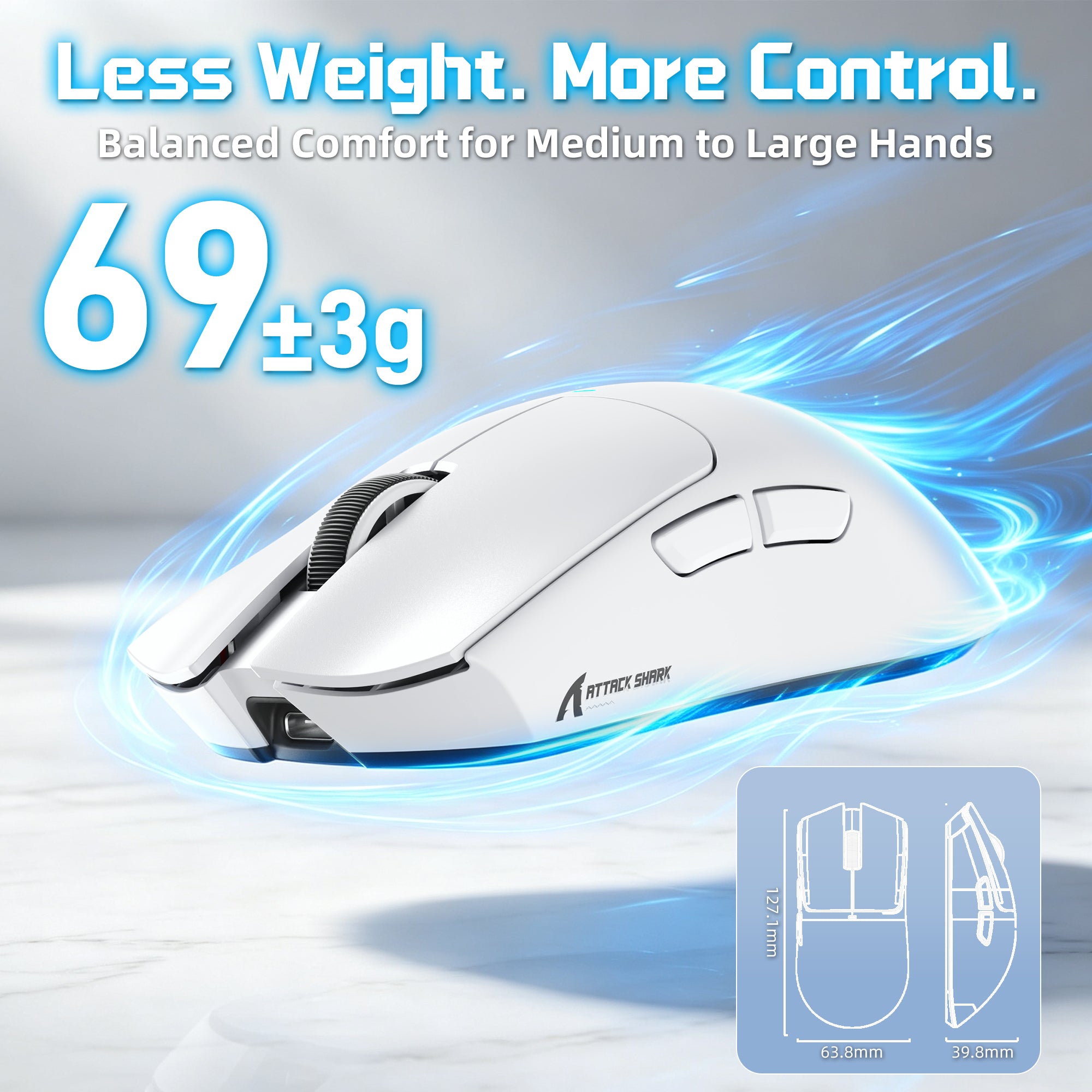 Souris de jeu sans fil ATTACK SHARK X11 PRO V2 avec station de charge et écran TFT