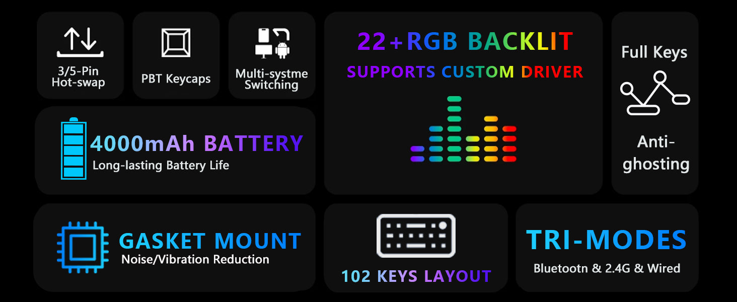 Clavier mécanique sans fil pleine taille ATTACK SHARK X98