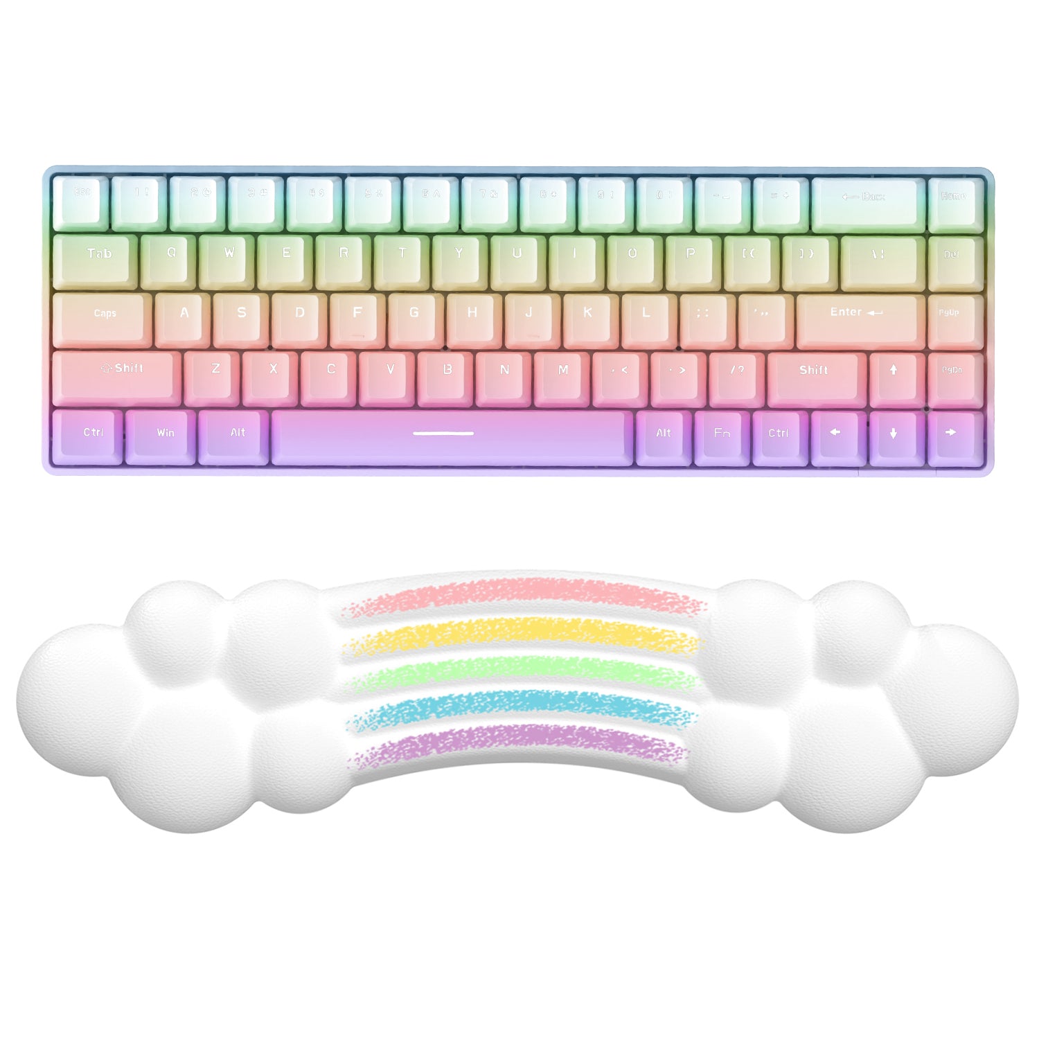 Repose-poignet pour clavier ATTACK SHARK X MAMBASNAKE Rainbow Cloud
