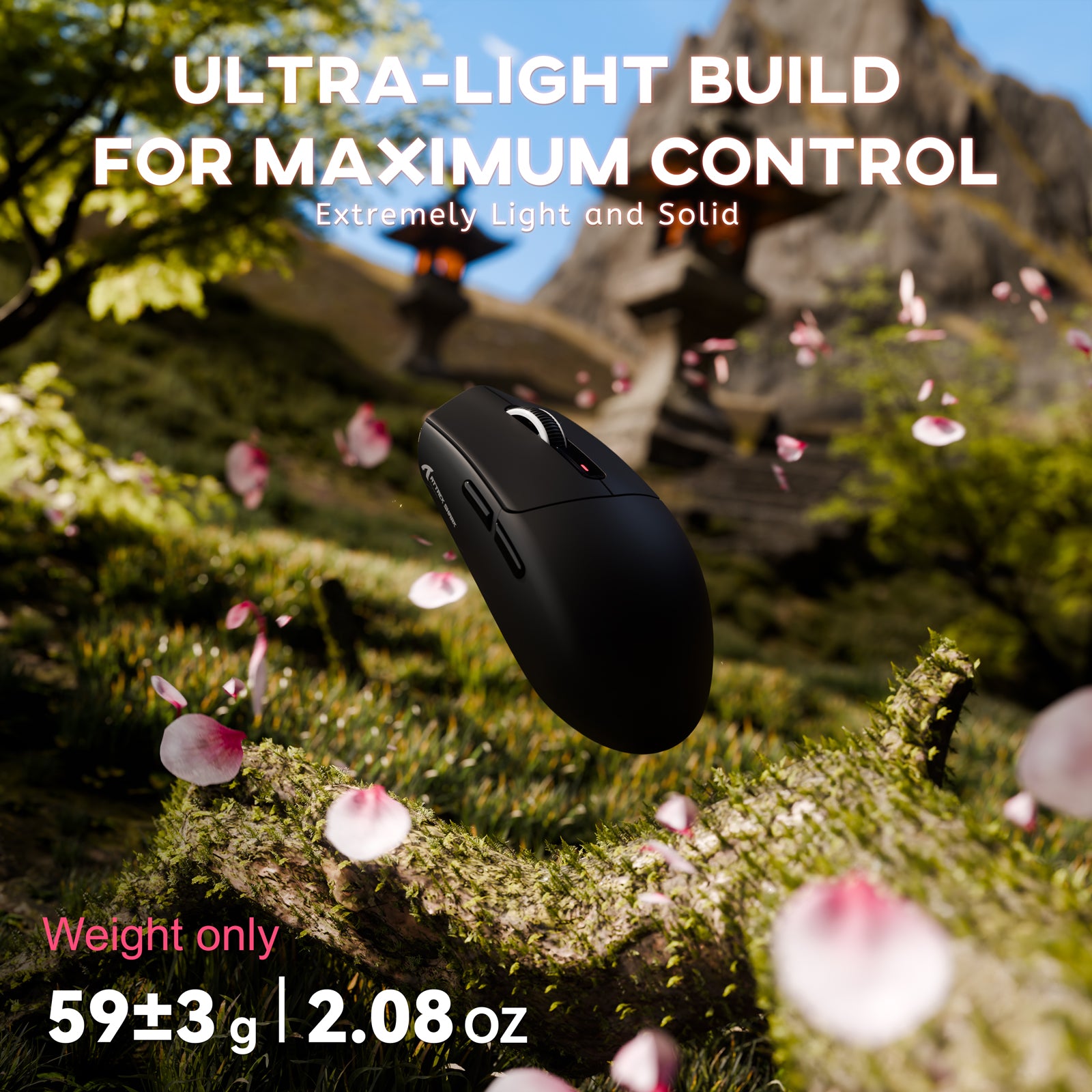 Souris de jeu sans fil tri-mode ATTACK SHARK G3 25 000 DPI ultra légère