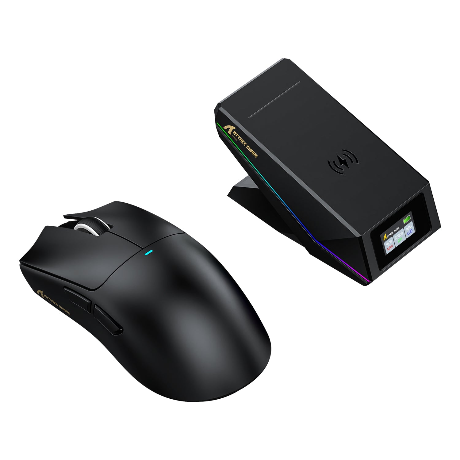 Souris de jeu sans fil ATTACK SHARK X11 PRO V2 avec écran TFT, station de charge et câble enroulé C06