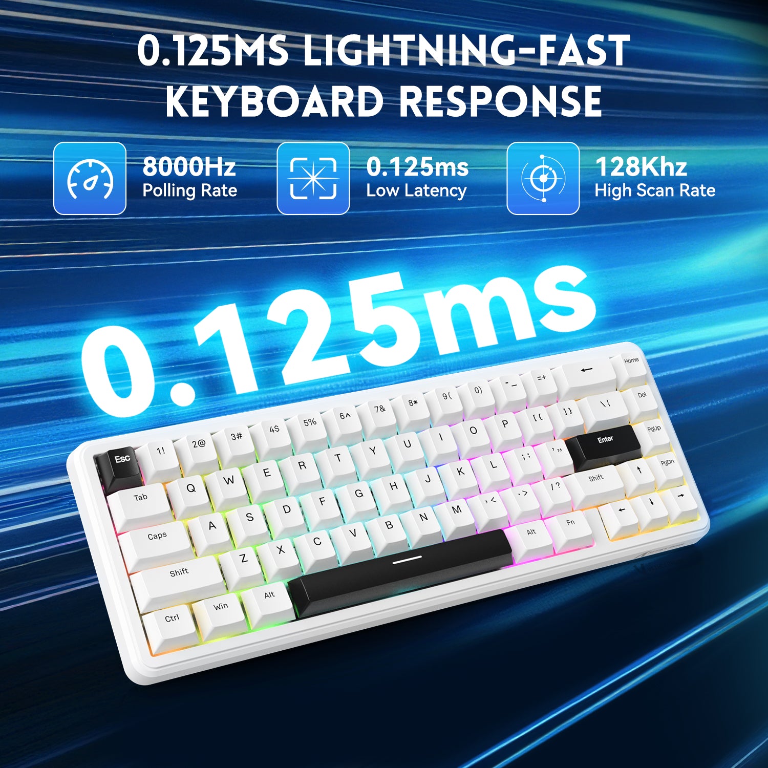 X65 HE Keyboard 0.125ms Low Latency, 8000Hz Polling Rate