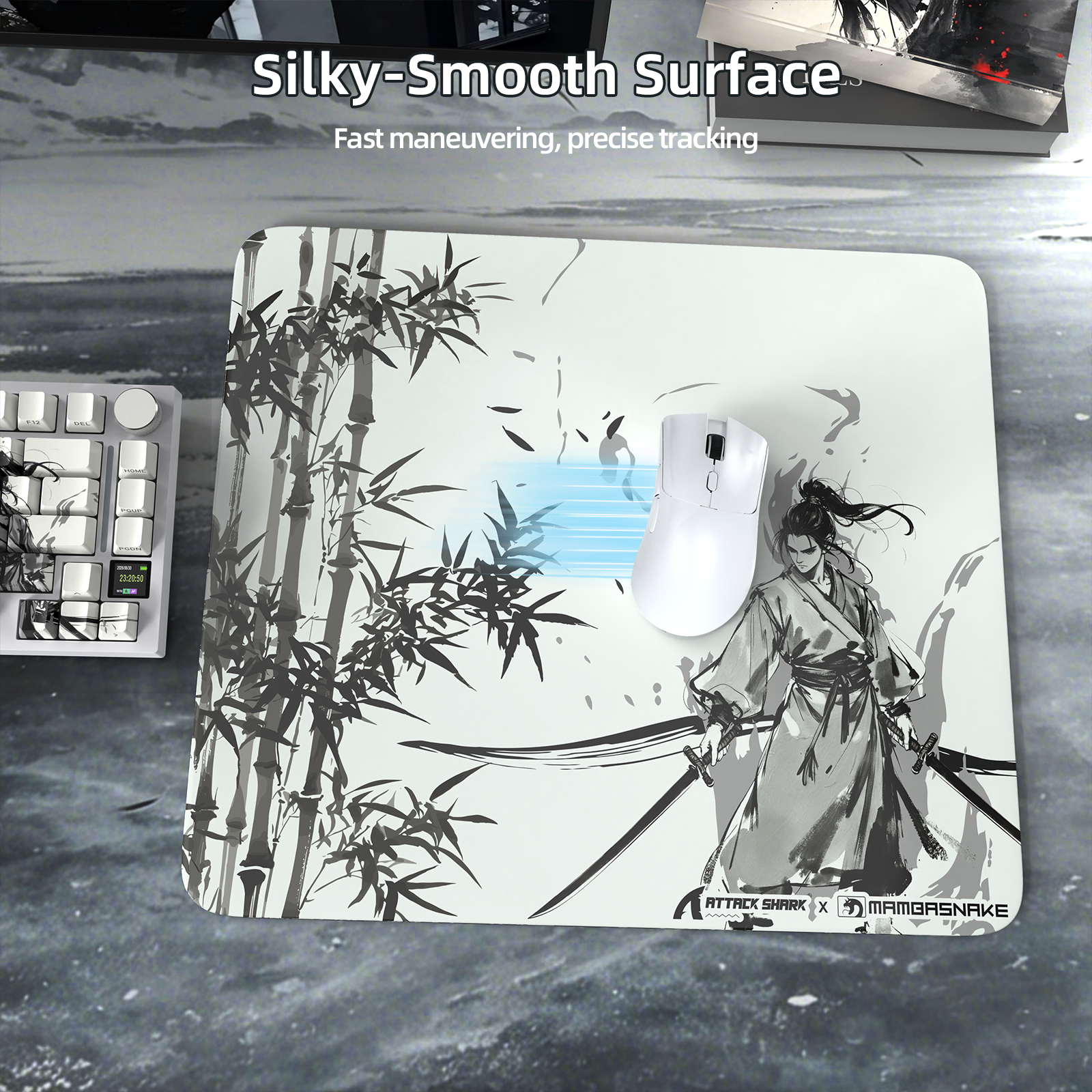 Tapis de souris gaming en verre trempé ATTACK SHARK CM05