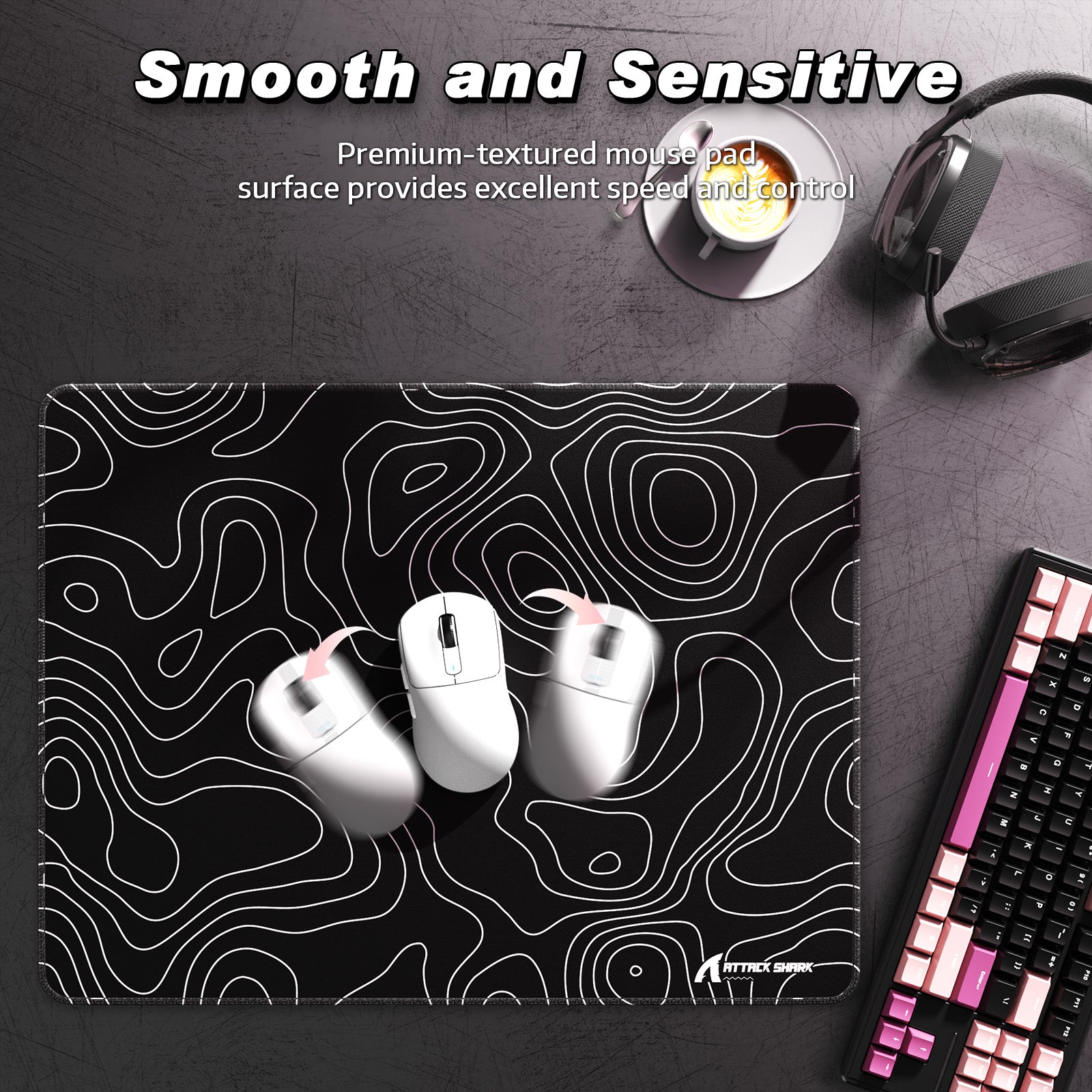 Tapis de Souris Gaming eSport ATTACK SHARK CM02SE (410x310x4 MM)