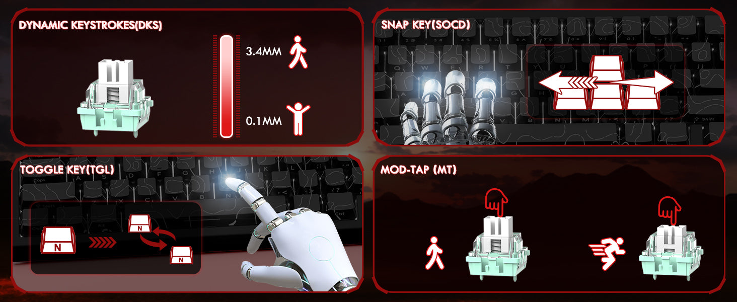 Clavier à déclenchement rapide ATTACK SHARK X68 HE avec interrupteur magnétique et câble spiralé C01PRO