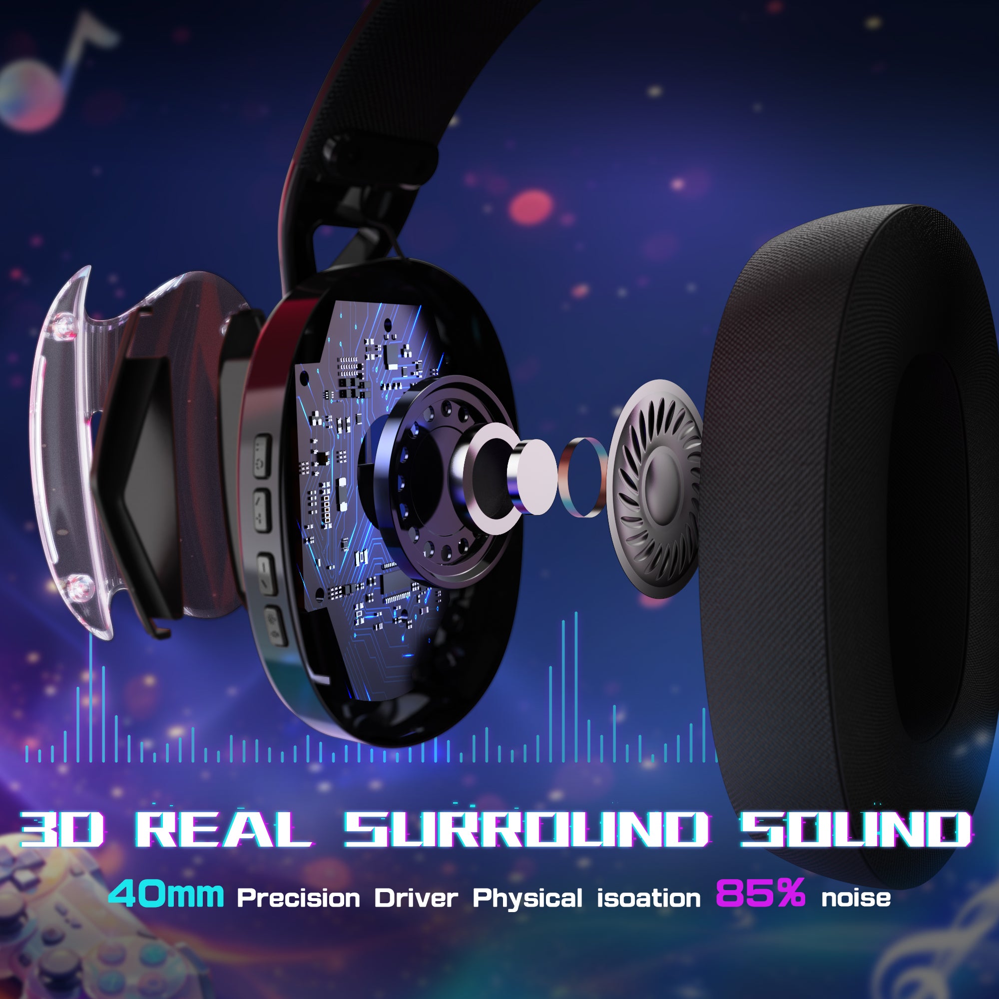 Casque de jeu tri-mode ultra-léger ATTACK SHARK L60