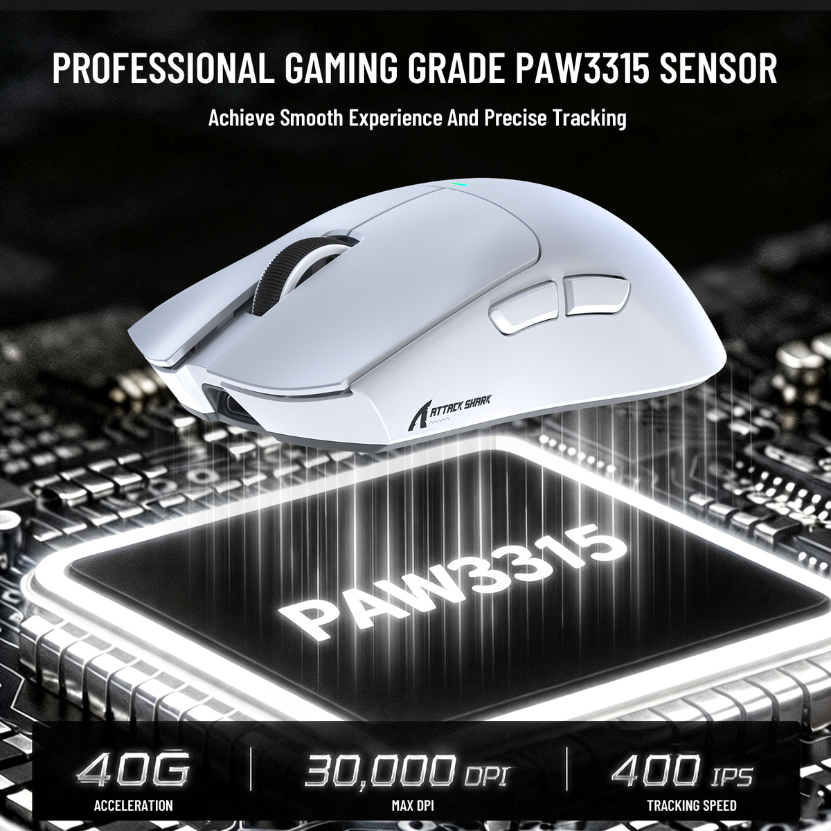 Souris de jeu sans fil ATTACK SHARK X11 PRO V2 avec écran TFT, station de charge et câble enroulé C06