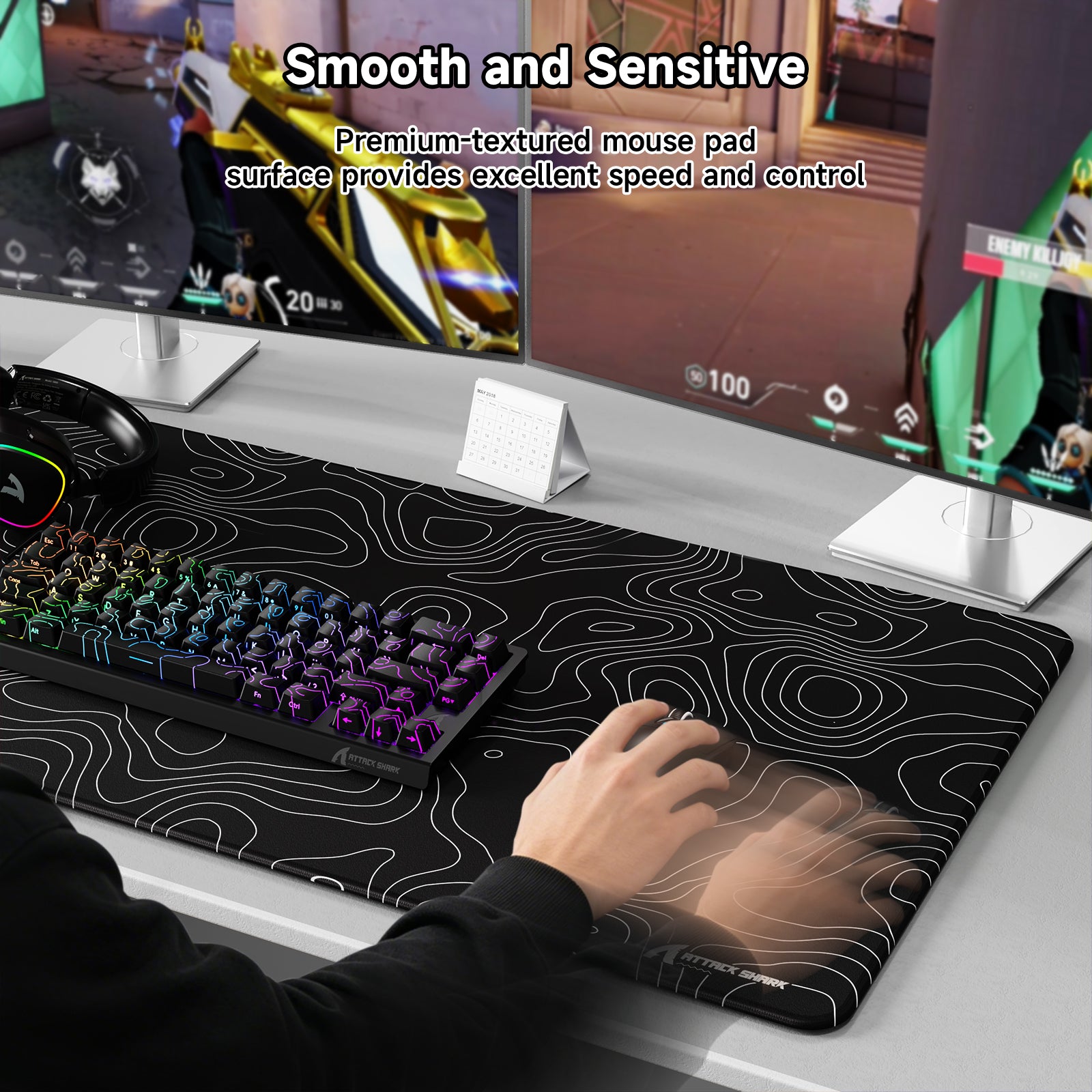 Tapis de Souris Gaming eSport ATTACK SHARK CM02PRO (900x400x4 MM)