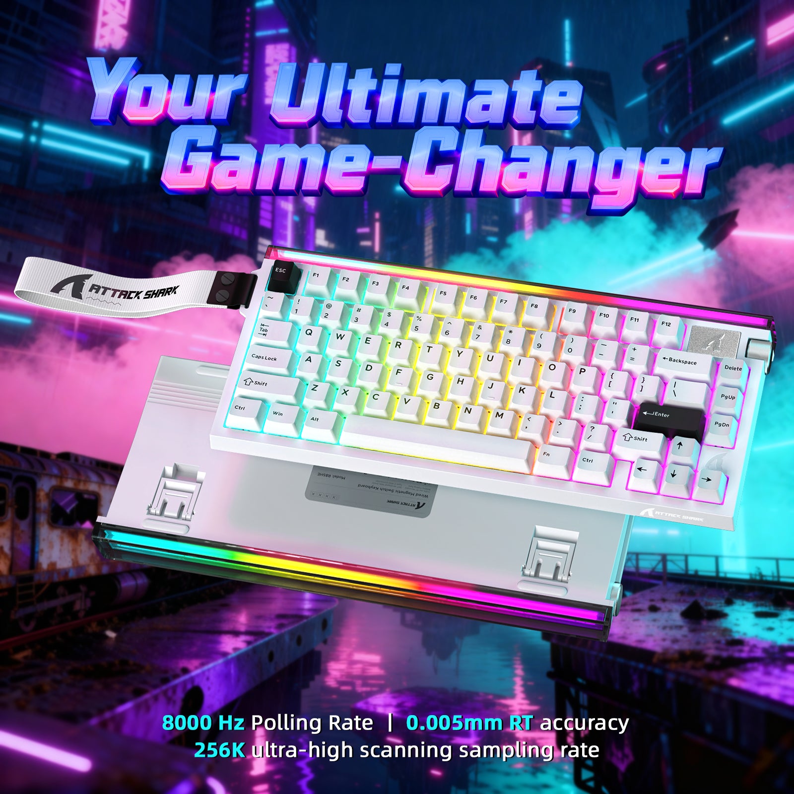 Clavier à déclenchement rapide ATTACK SHARK R85 HE avec câble LED C01ULTRA