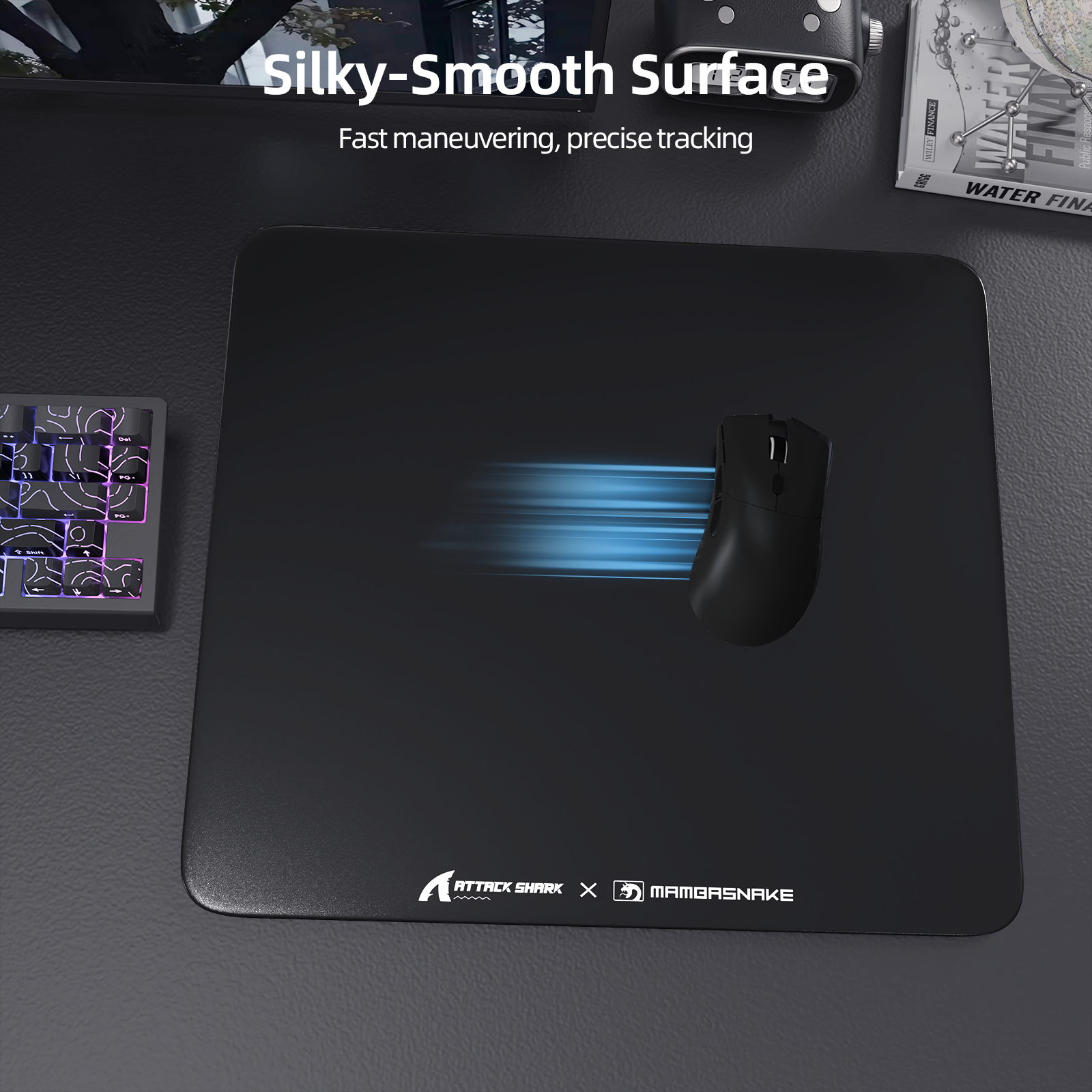 Tapis de souris gaming en verre trempé ATTACK SHARK CM05