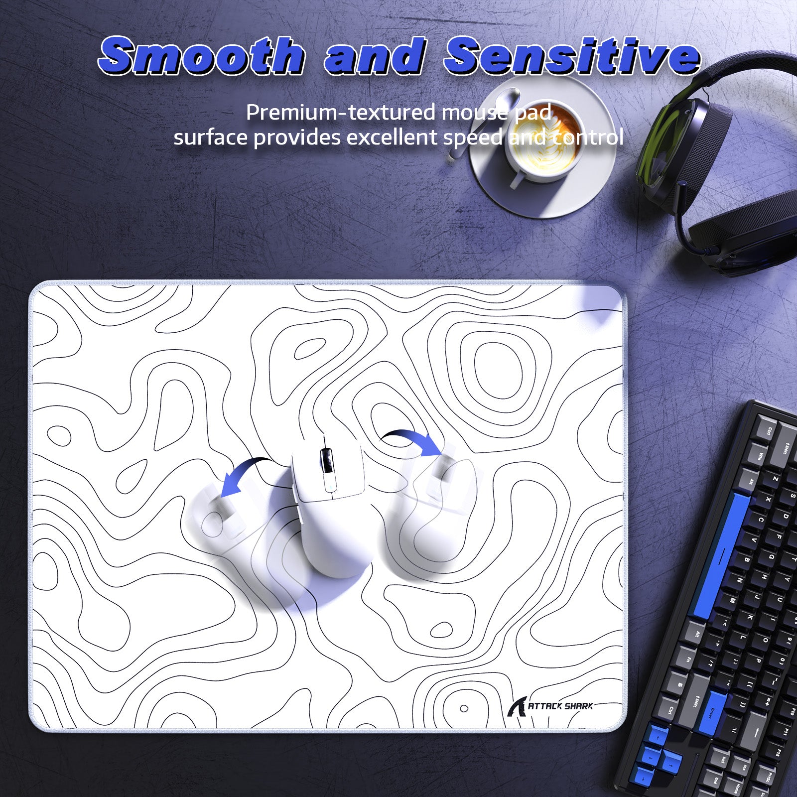 Tapis de Souris Gaming eSport ATTACK SHARK CM02SE (410x310x4 MM)