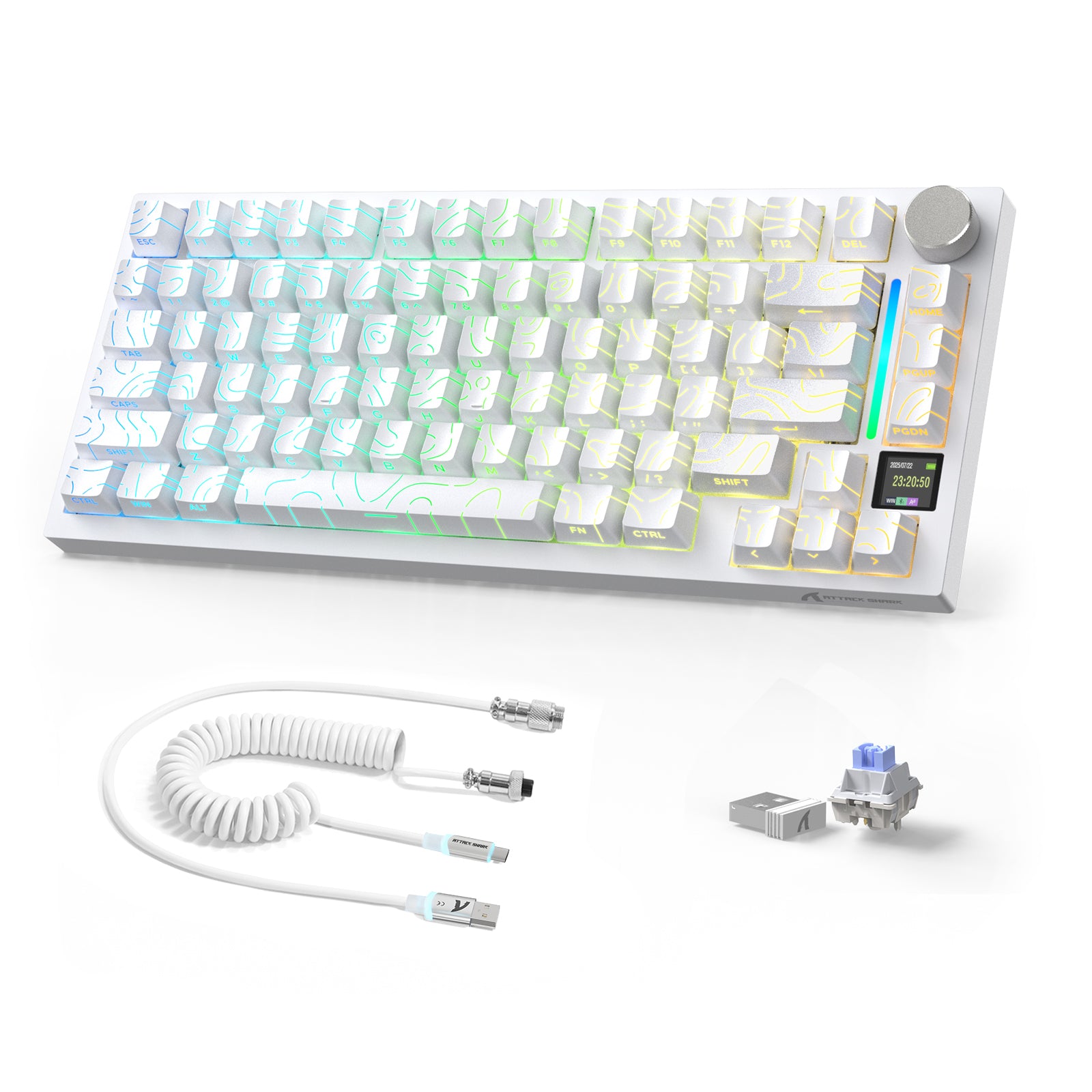 Clavier mécanique ATTACK SHARK X820ULTRA avec câble en spirale C01ULTRA