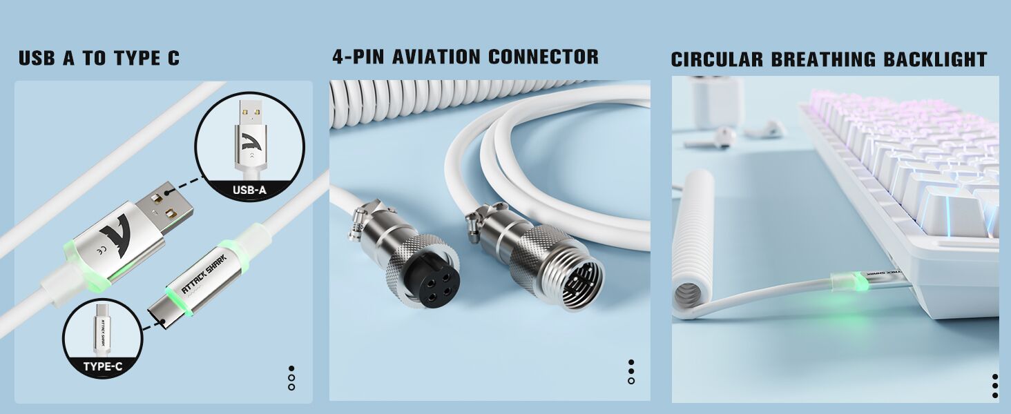 Clavier magnétique ATTACK SHARK X82PRO HE avec câble spiralé C01Ultra RGB