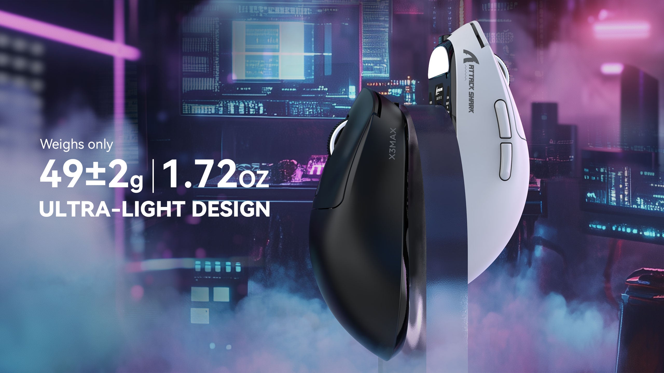 ATTACK SHARK X3MAX PAW3950 Souris de jeu sans fil