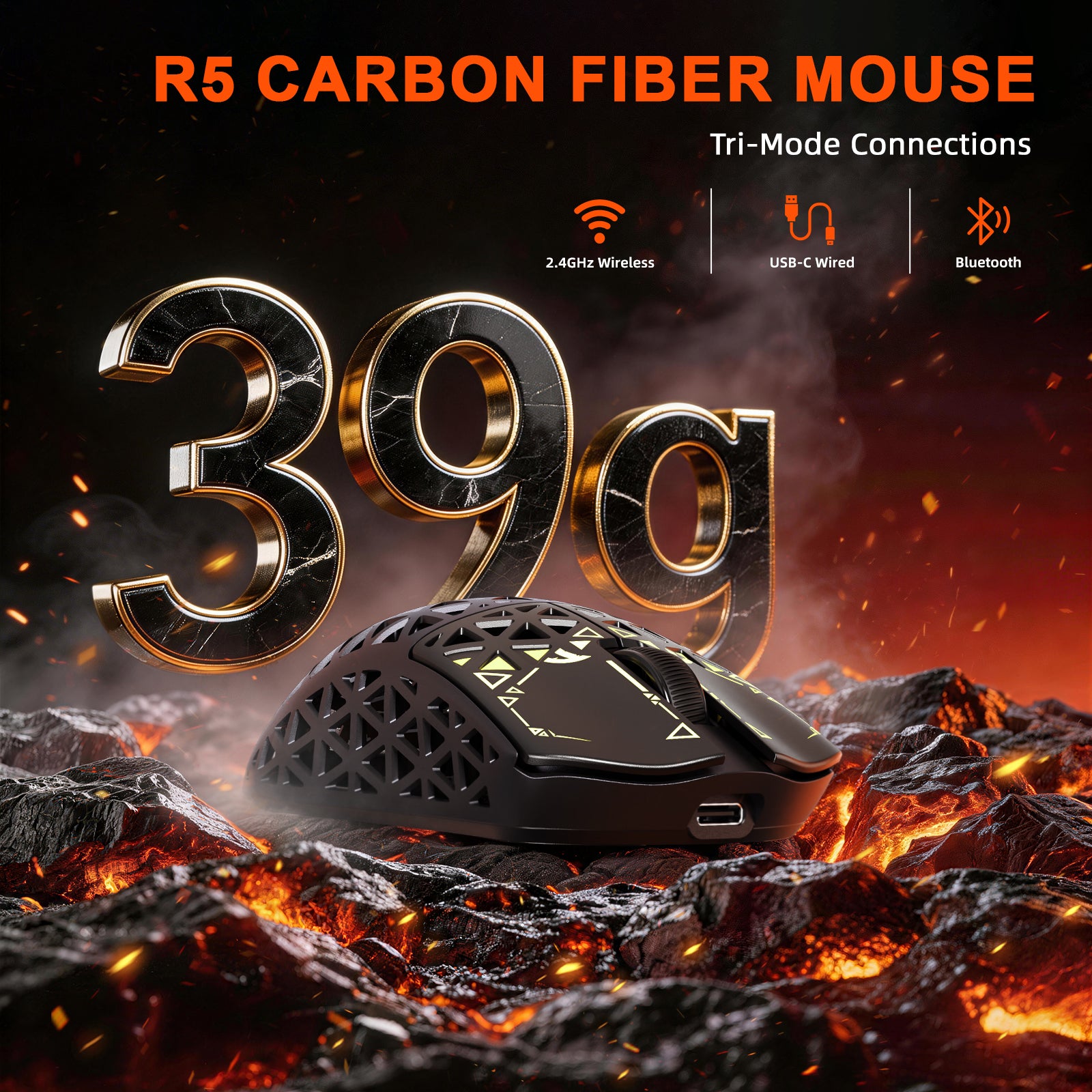Pack gaming en fibre de carbone ATTACK SHARK R68 HE & R5 ULTRA
