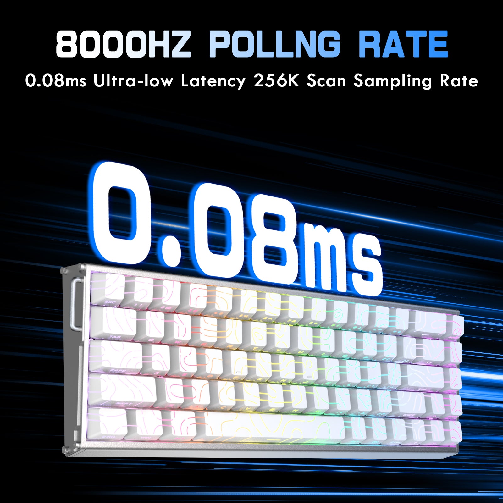 Clavier en aluminium CNC à déclenchement rapide ATTACK SHARK X68MAX HE avec interrupteur magnétique et câble enroulé RGB C01Ultra