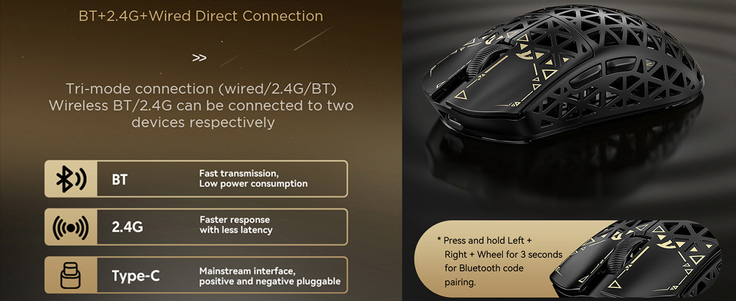 Souris de jeu sans fil 8K ATTACK SHARK R5 Ultra en fibre de carbone PAW3950MAX