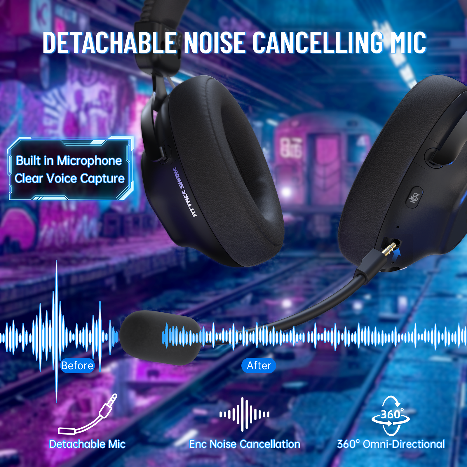 Casque de jeu sans fil ATTACK SHARK L50 PRO à trois modes
