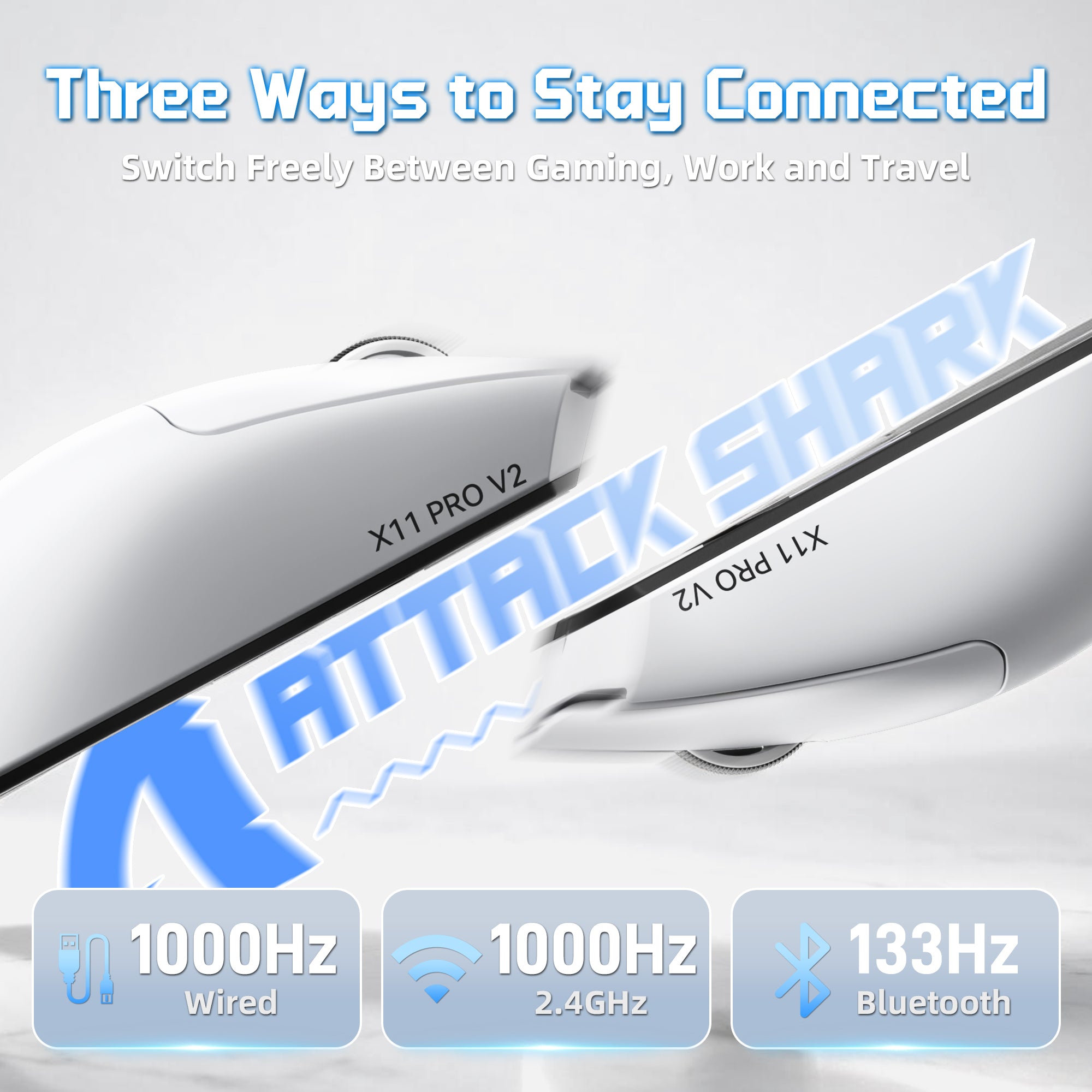 Souris de jeu sans fil ATTACK SHARK X11 PRO V2 avec station de charge et écran TFT