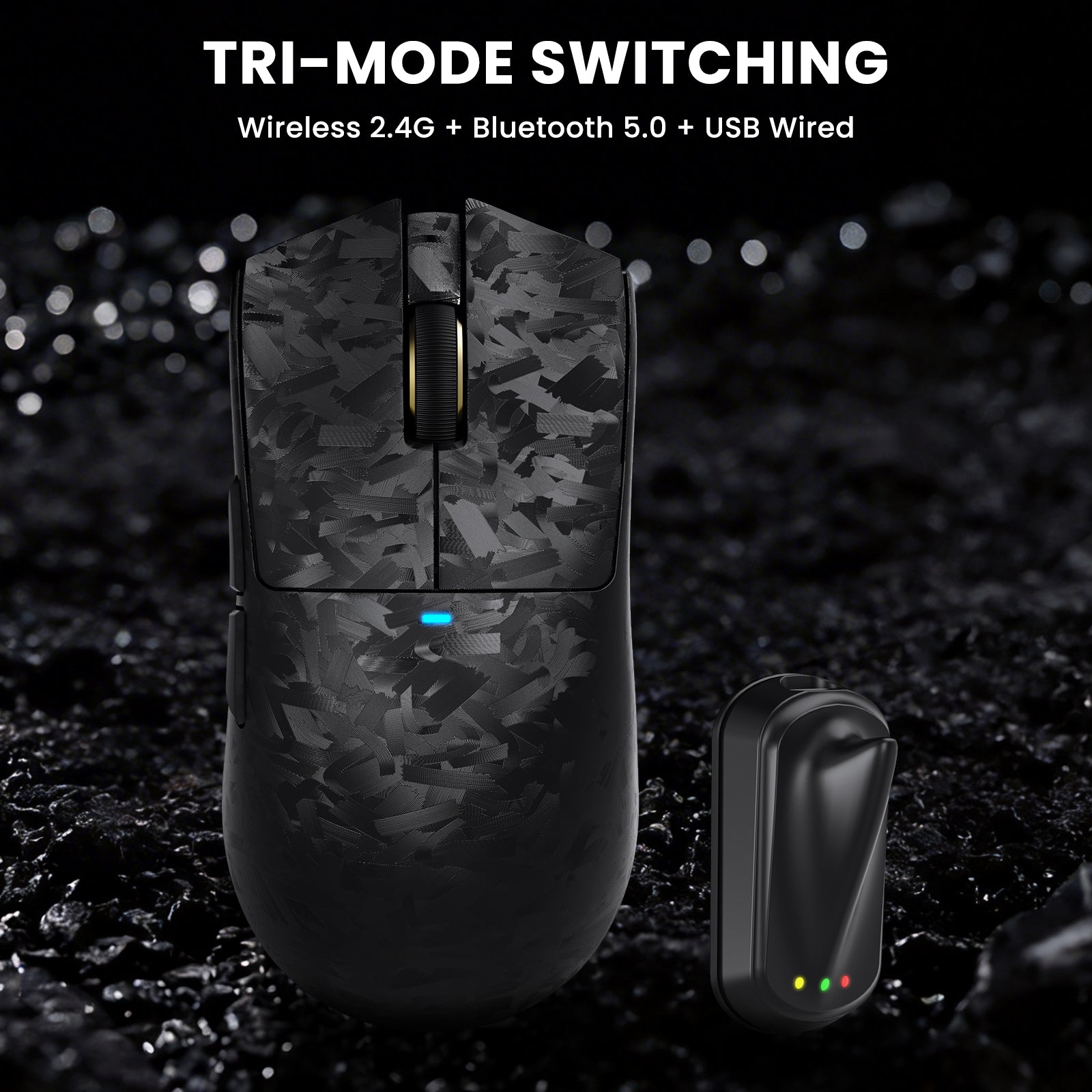 Pack gaming ATTACK SHARK R68 HE & X11 ULTRA en fibre de carbone avec câble enroulé Ultra C01