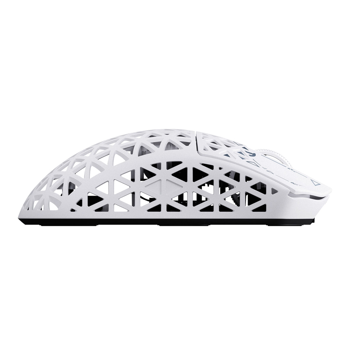 ATTACK SHARK R5 TURBO in White, left side profile with side buttons