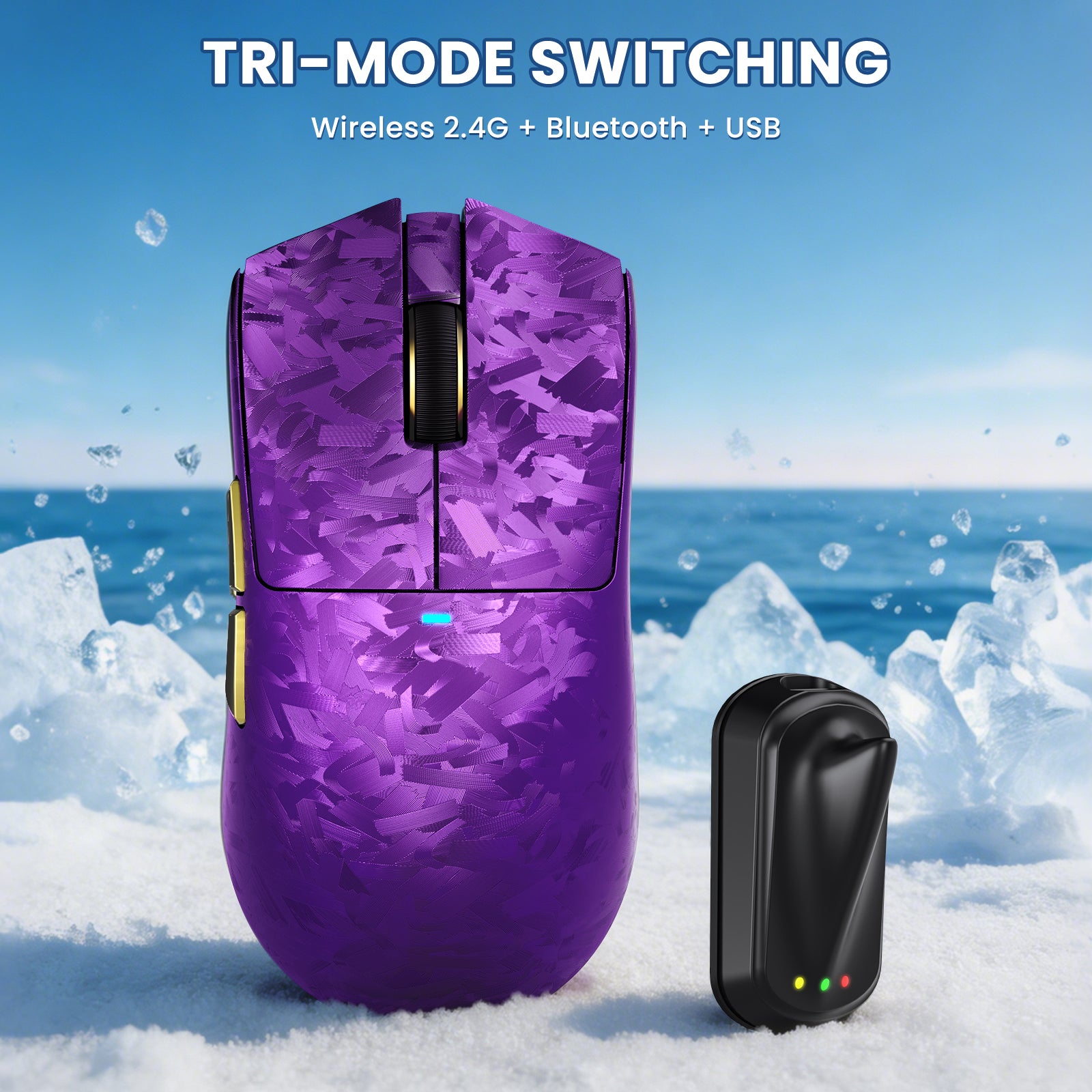 Pack gaming ATTACK SHARK R68 HE & X11 ULTRA en fibre de carbone avec câble enroulé Ultra C01